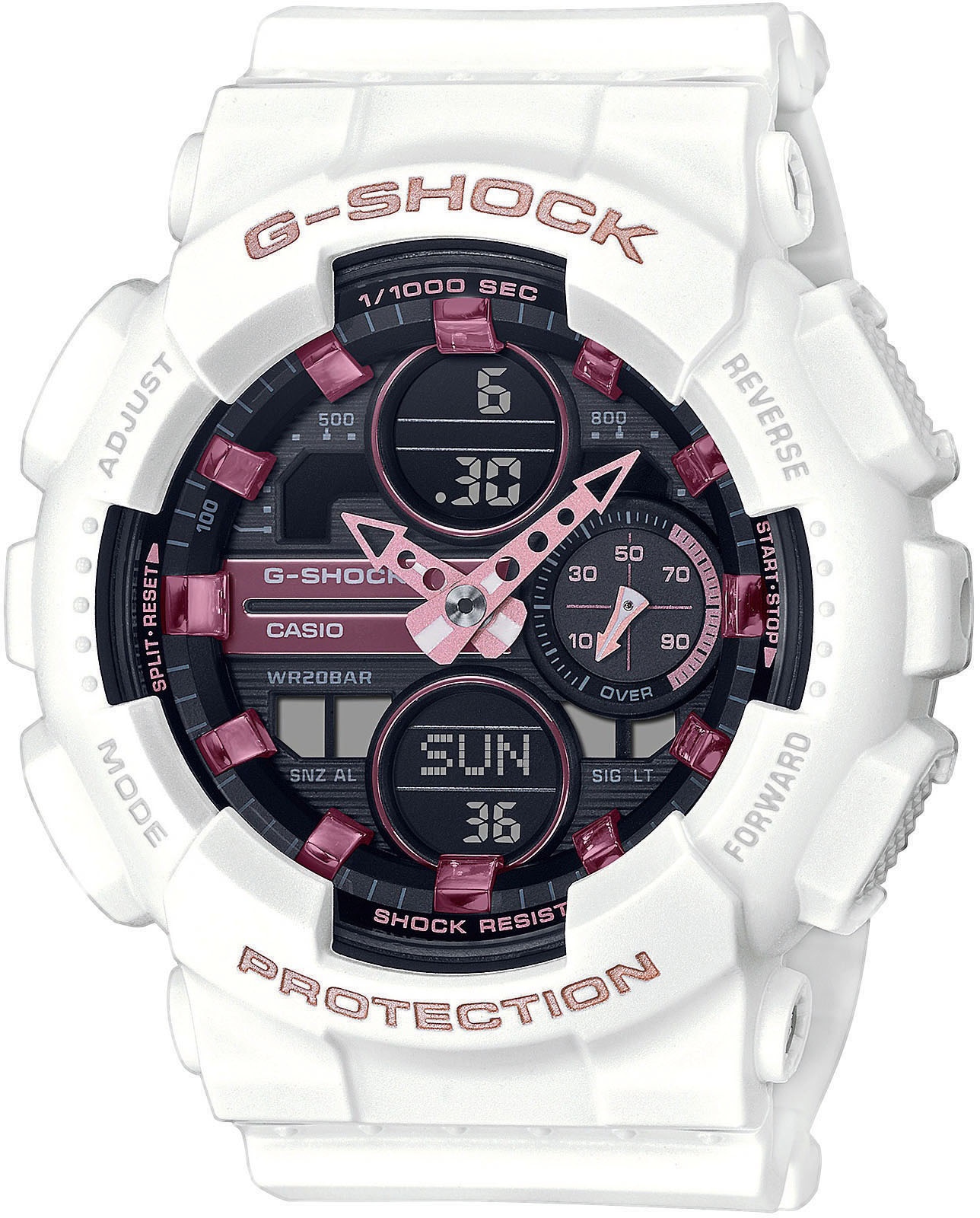 CASIO G-SHOCK Chronograph »GMA-S140M-7AER«, Quarzuhr, Armbanduhr, Damen, Herren, digital, bis 20 bar wasserdicht