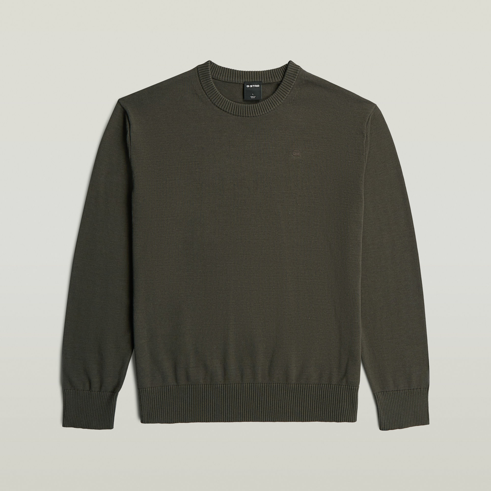 G-STAR Strickpullover "Core refined r knit" mit gerippten Abschlüssen, Baumwollmix
