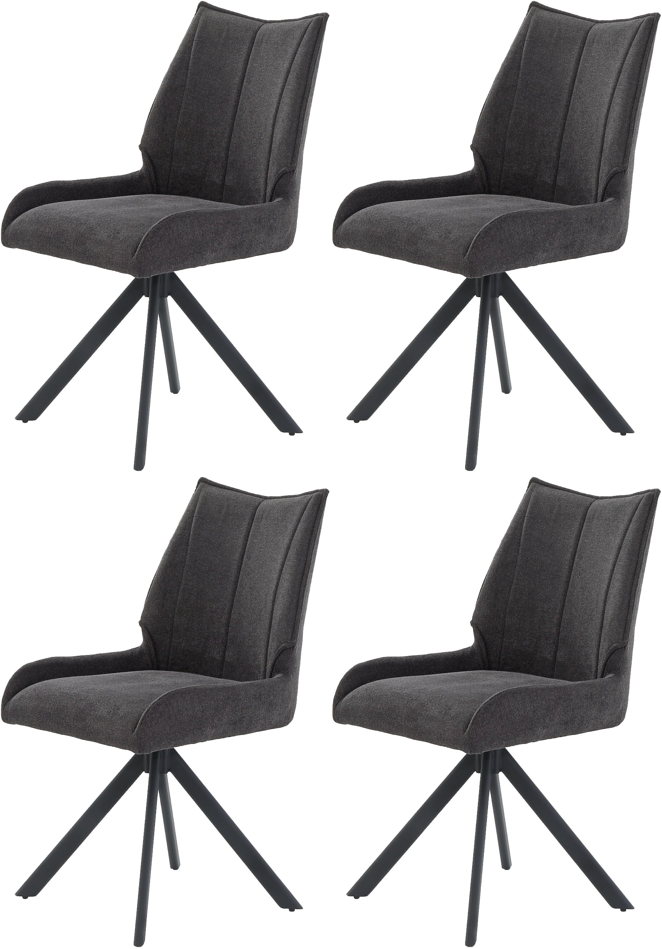 Jockenhöfer Gruppe Essgruppe »Olbia/Madison Sitzgruppe (Set, 5-tlg., 1 Ausziehtisch und 4 Stühle)« 5 tlg. Tisch mit Butterflyauszug, 120-160 cm, Wildeiche