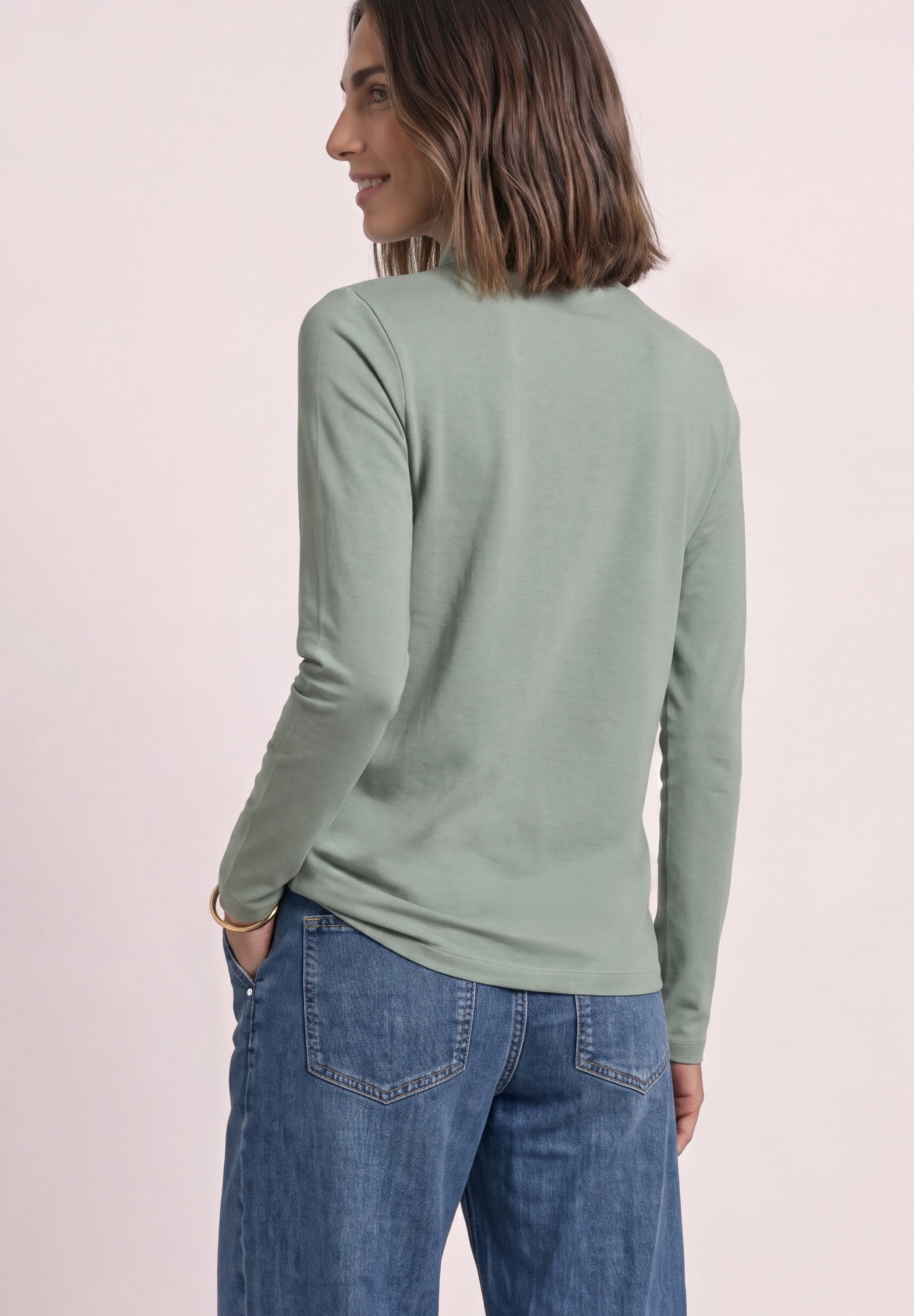 STREET ONE Langarmshirt in Unifarbe