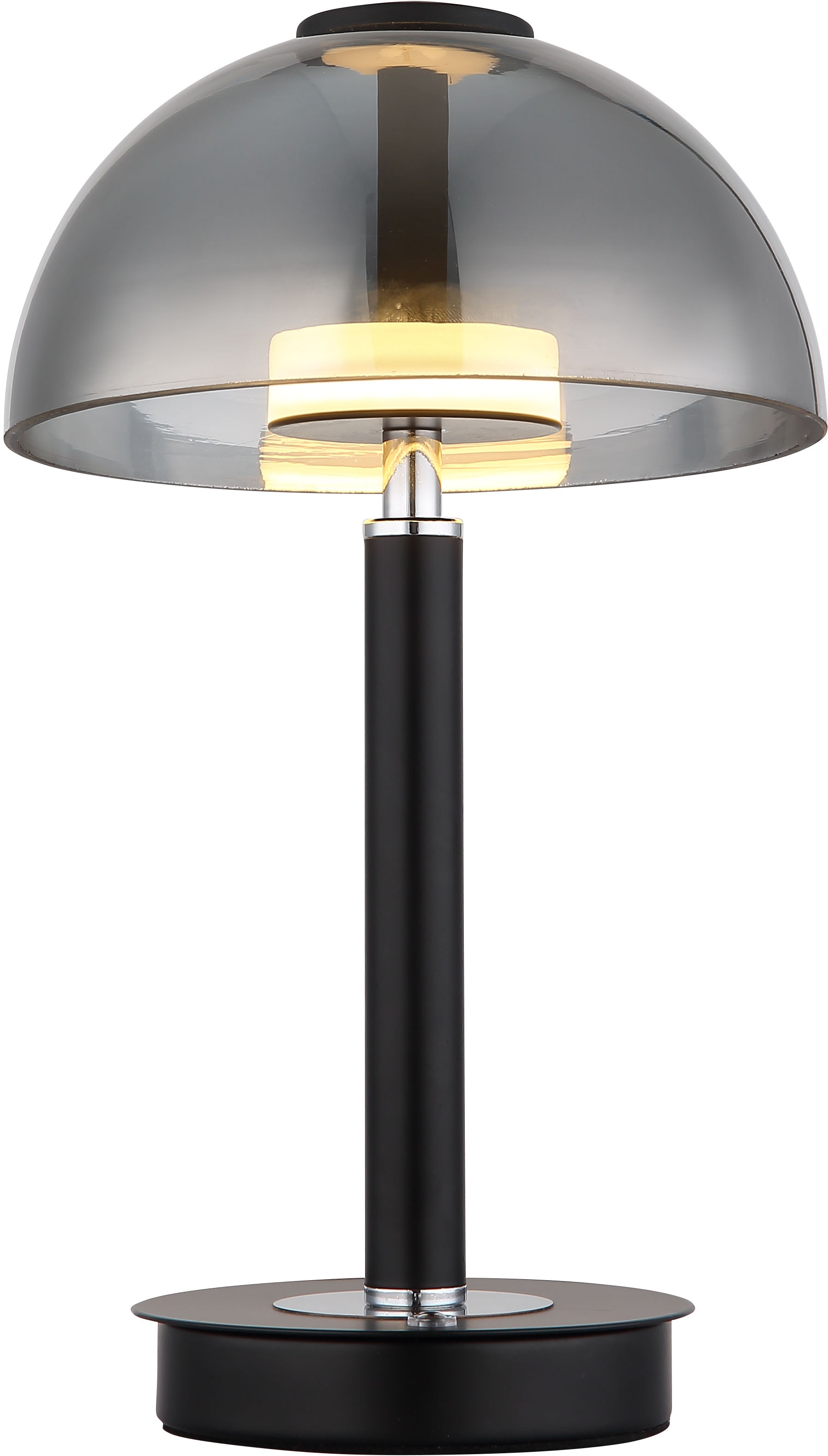 GLOBO LIGHTING LED Tischleuchte »ULDIN«, Leuchtmittel LED-Modul | LED fest integriert, Tischlampe/Schlafzimmer/Wohnzimmer/Glas rauchfarben