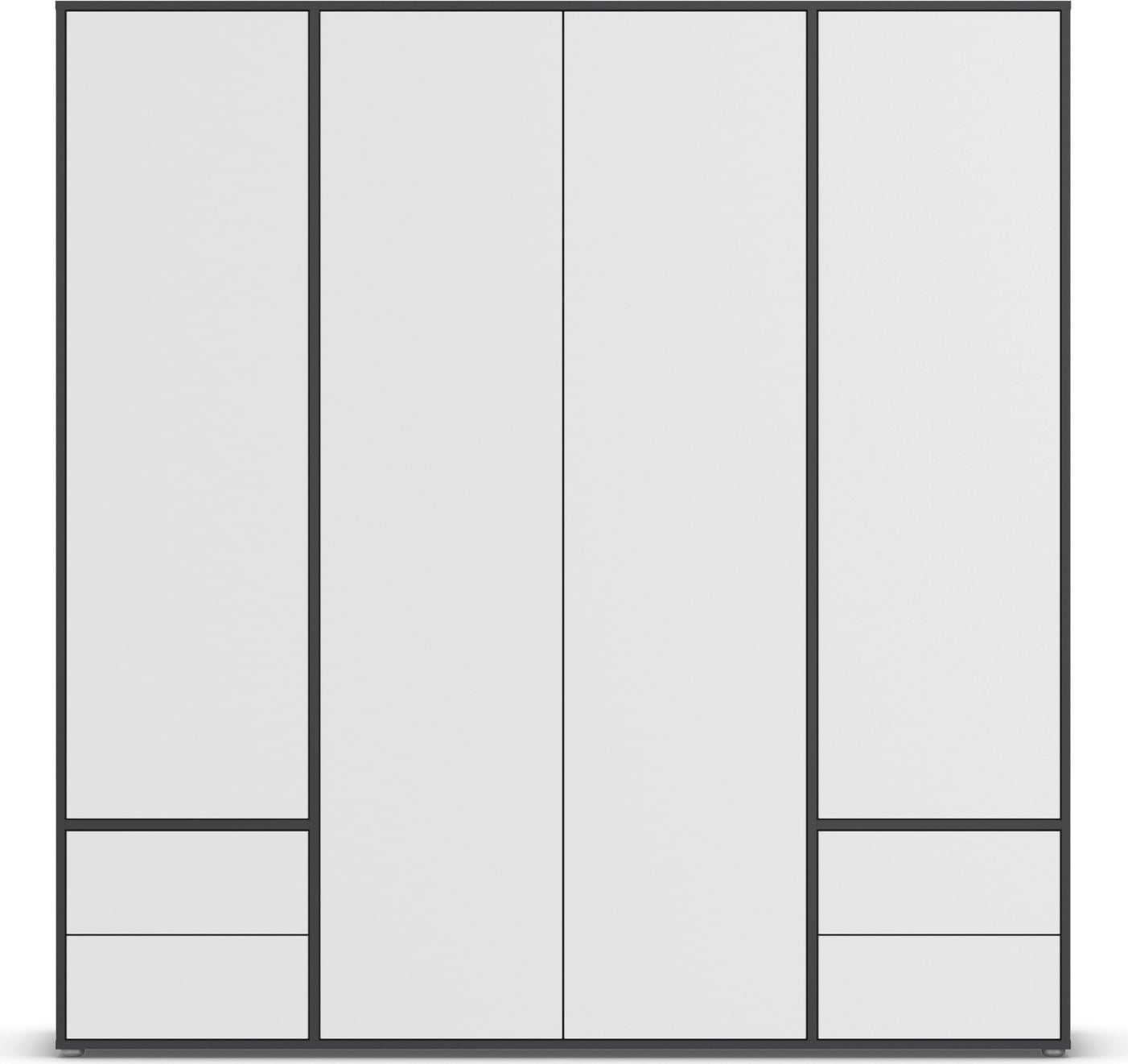rauch Drehtürenschrank »Kleiderschrank Schrank Garderobe Wäscheschrank NABILA viel Stauraum«, (in 3 verschiedenen Ausstattungen BASIC/CLASSIC/PREMIUM), mit 2 Schubladen und Push-to-Open Funktion TOPSELLER MADE IN GERMANY