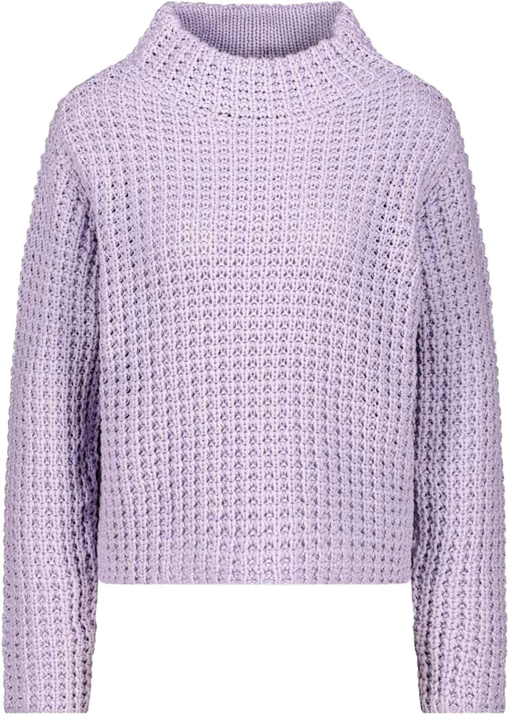 Monari Stehkragenpullover, aus Perlfangstrick