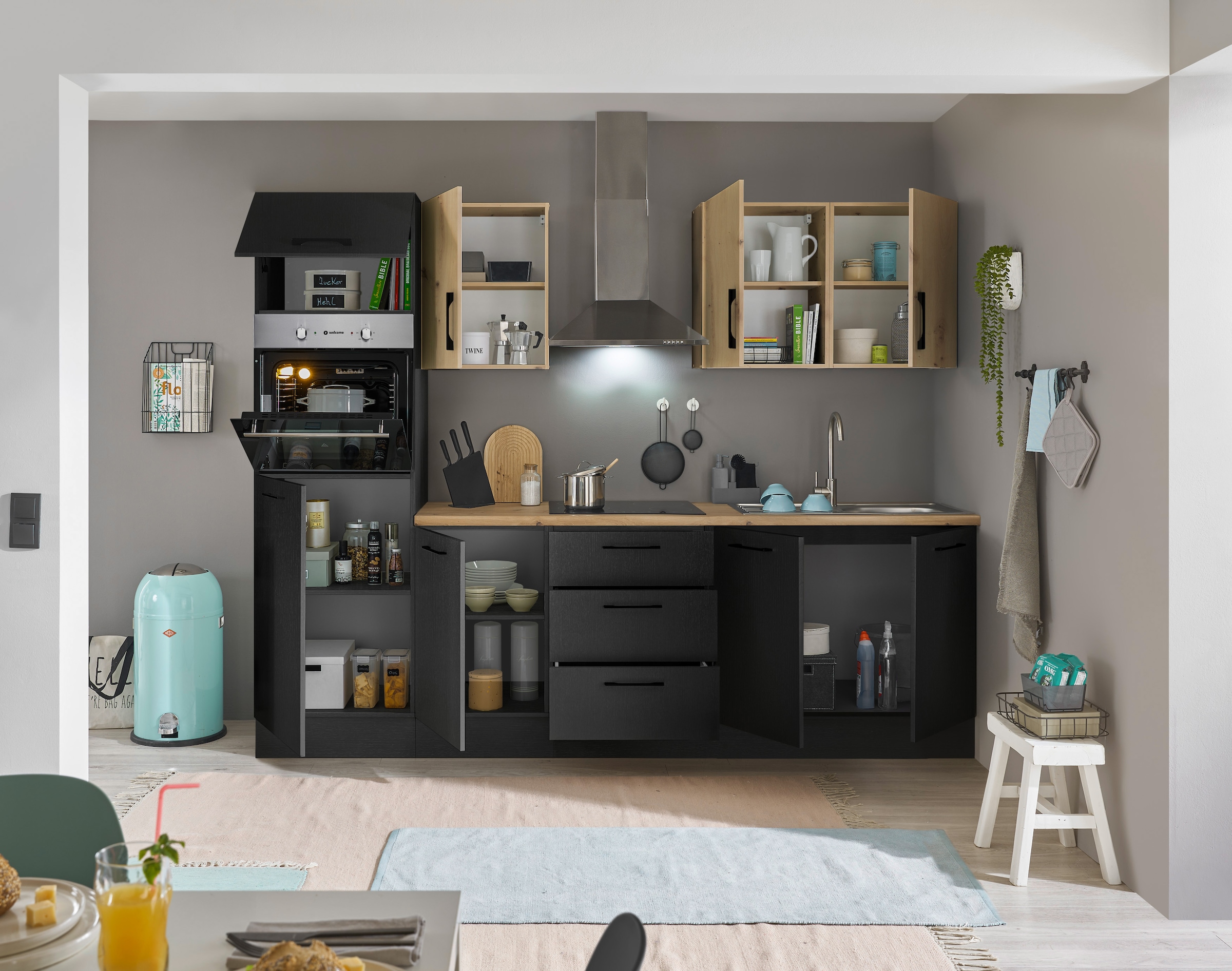 BASIC by Balculina Küchenzeile »Turin«, Breite 270 cm, wahlweise mit E-Geräten