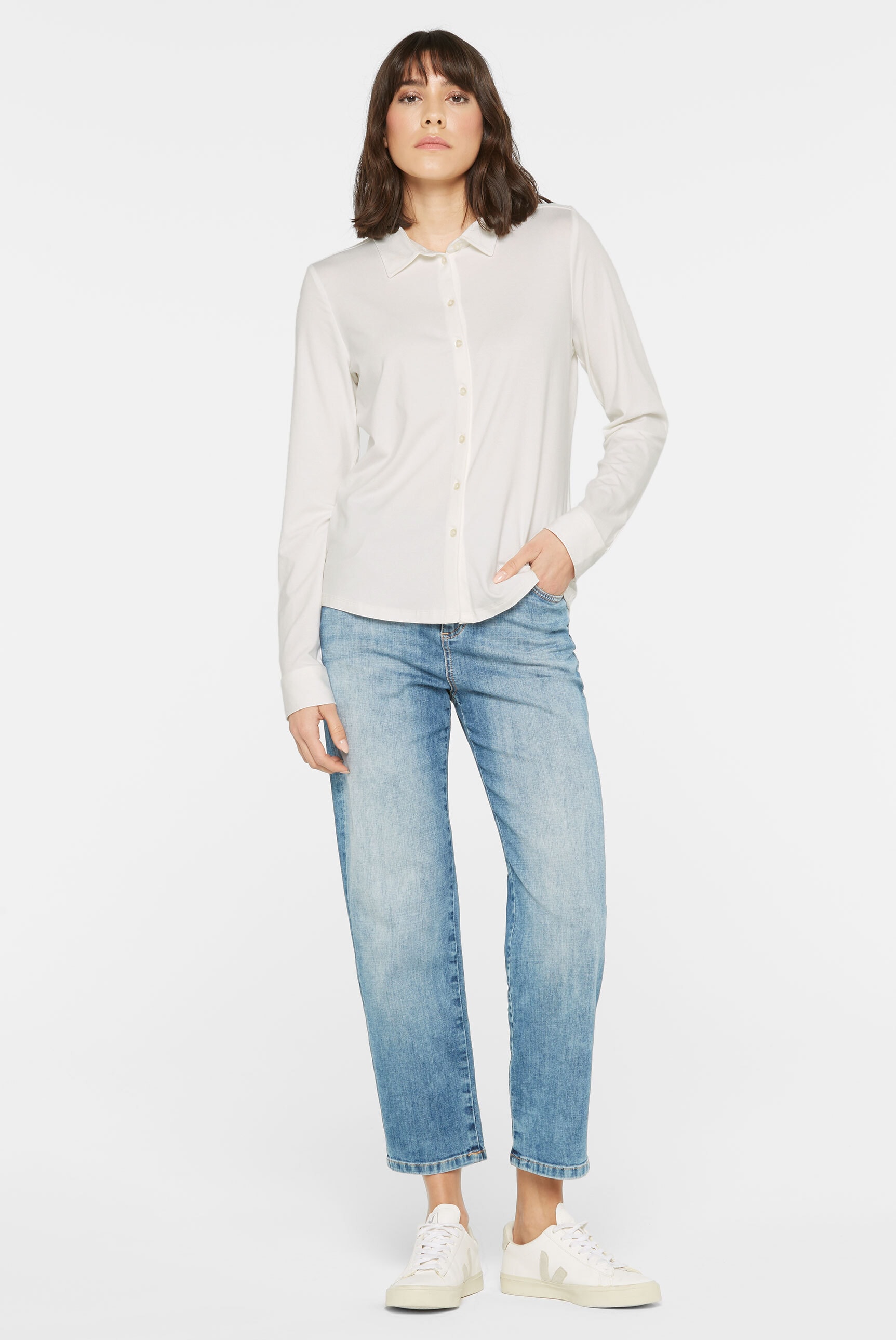SENSES.THE LABEL Langarmbluse, mit Elasthan-Anteil