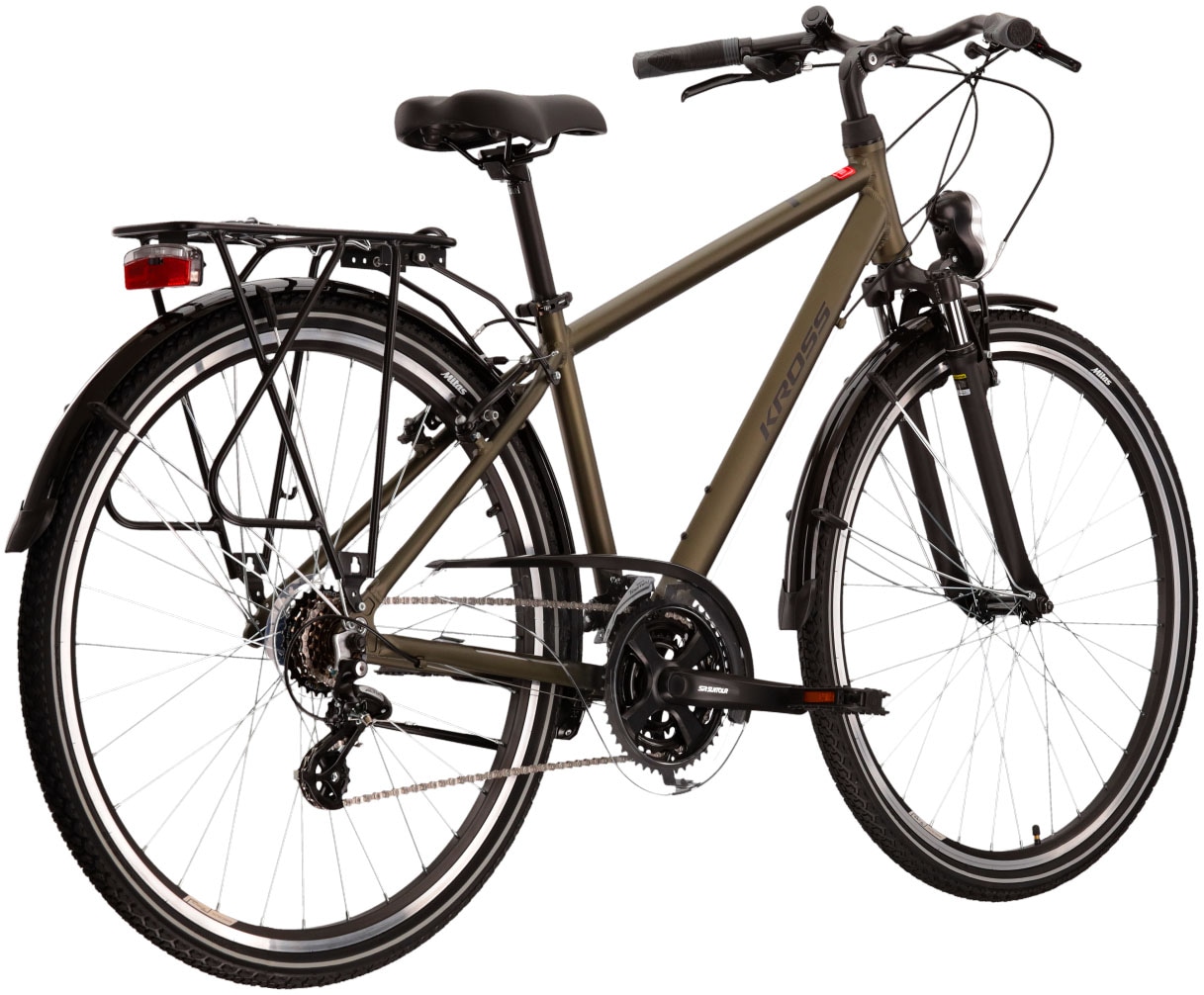 Kross Trekkingrad »KROSS Trekkingrad Trans 1.0 28" khaki«, 21 Gang, Shimano, ALTUS M310 Schaltwerk, Kettenschaltung