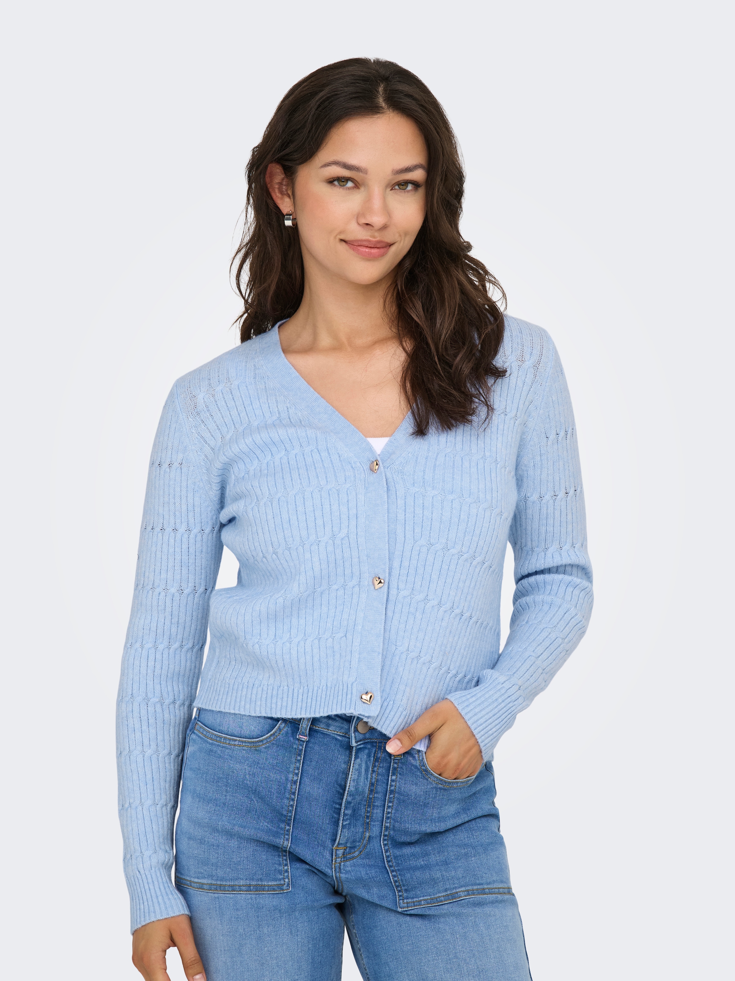 ONLY Strickjacke "ONLKATIA LS CABLE V-NECK CARDIGAN CC KNT" günstig online kaufen