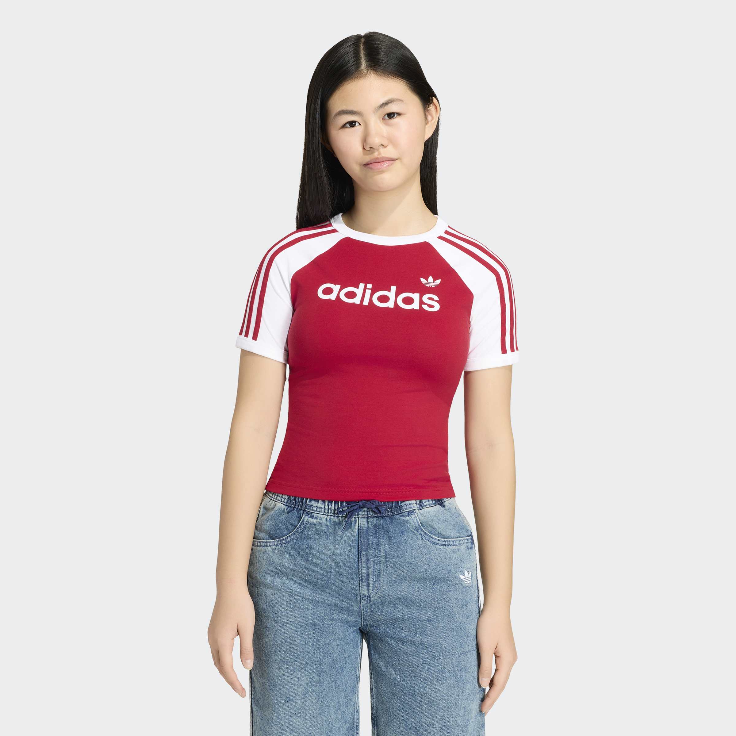 adidas Originals T-Shirt "3S SL TEE" für Kinder, Basic-Design, aus Baumwolle und Elasthan