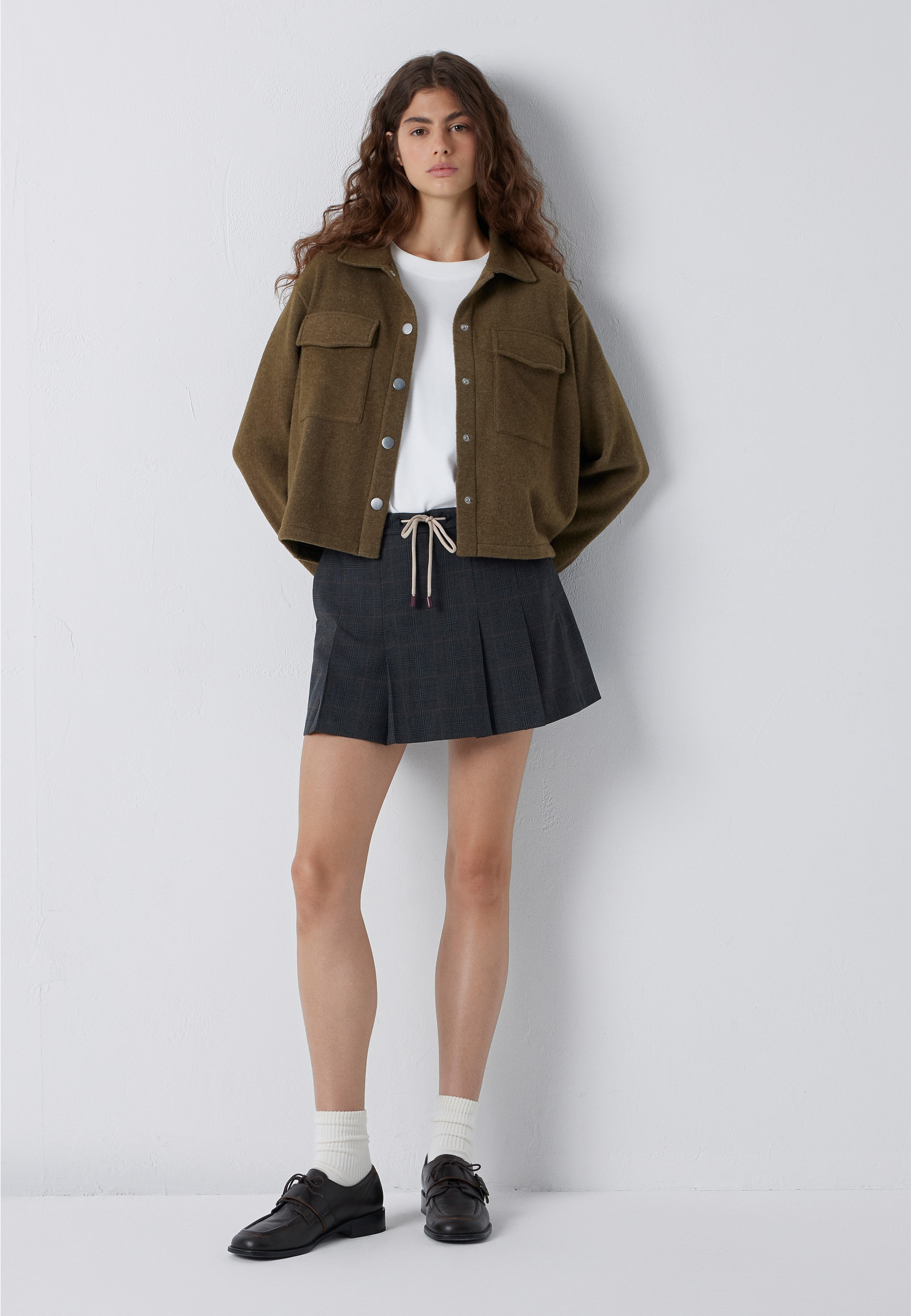 Mavi Polokragenpullover »BUTTON SWEATSHIRT« Overshirt Fleece