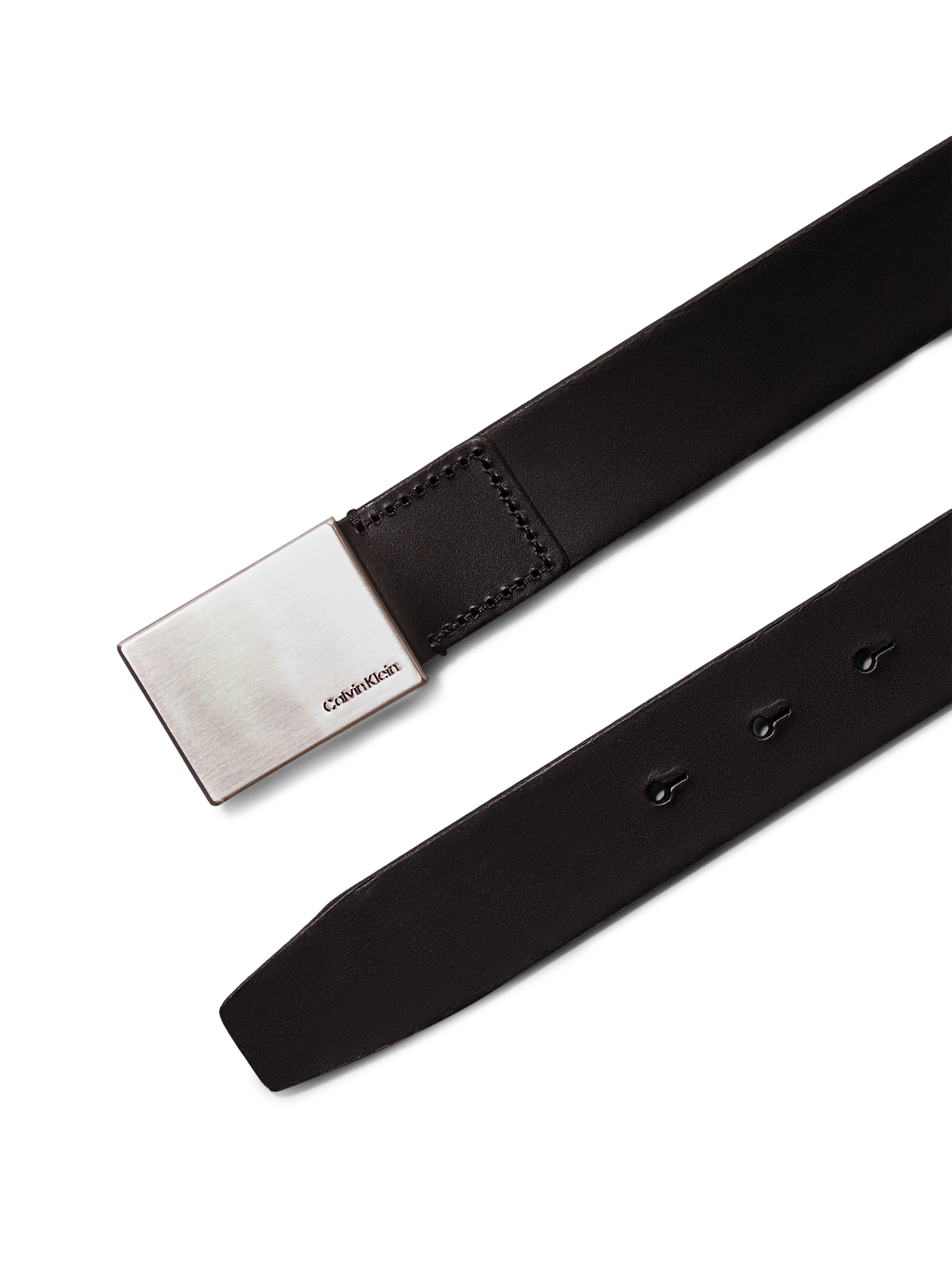 Calvin Klein Ledergürtel »FORMAL PLAQUE BELT 3.5CM« Schnalle aus gebürstetem Metall