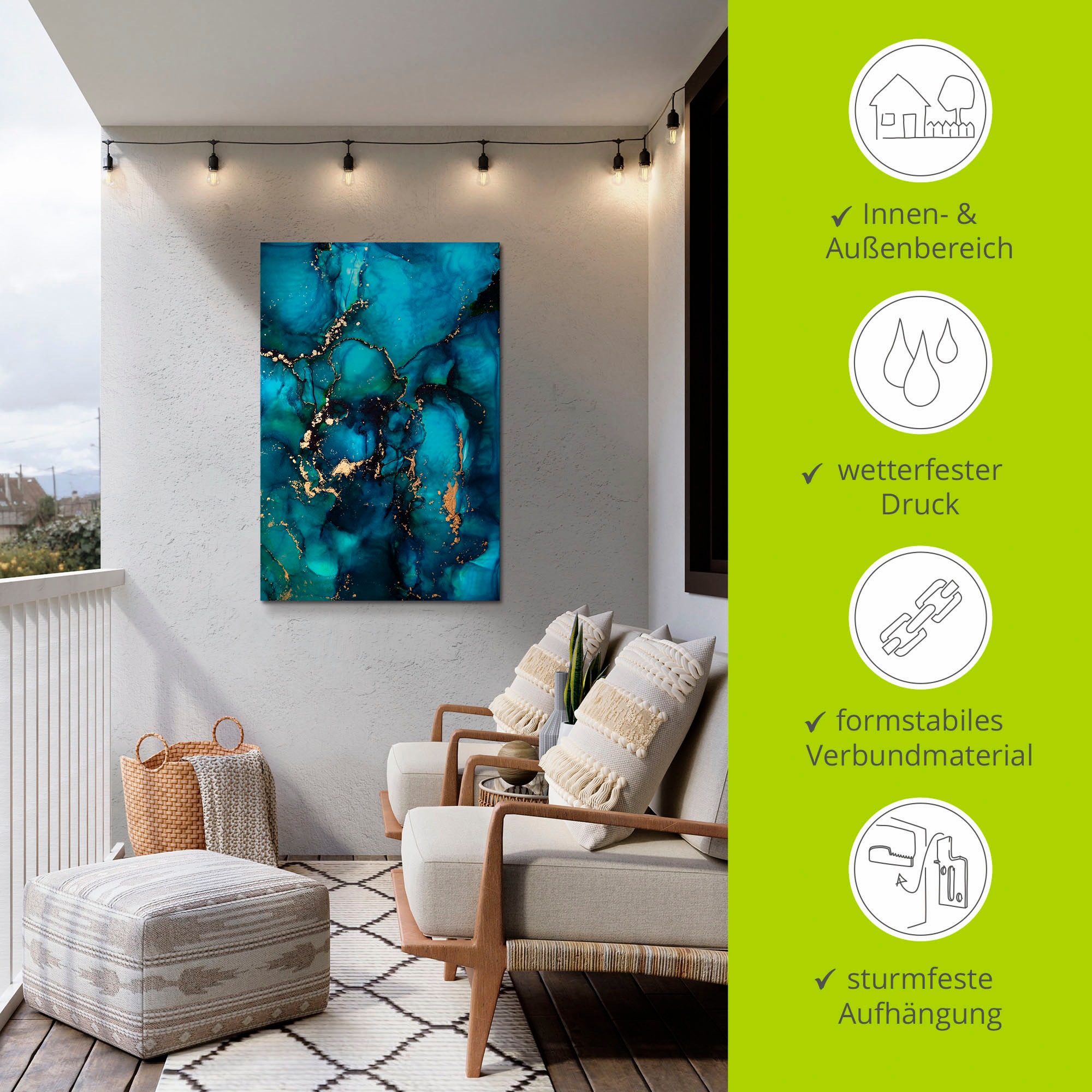 Artland Wandbild »Lagune«, Muster, (1 St.), als Alubild, Outdoorbild, Leinwandbild, Poster in verschied. Größen
