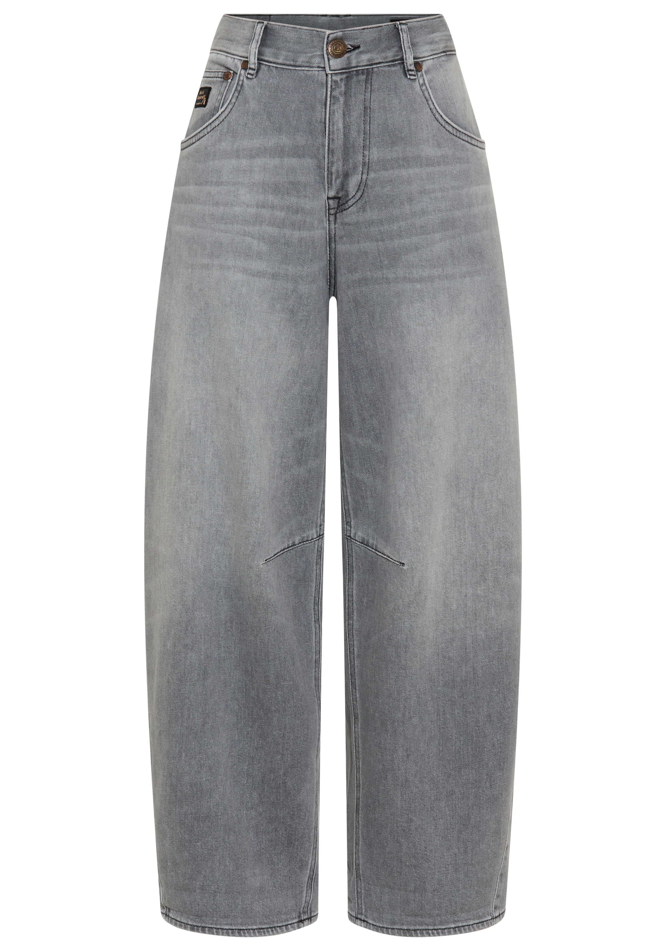 Herrlicher 5-Pocket-Jeans »Barrow Denim Grey Light Stretch« Barrel Fit mit hohem Bund