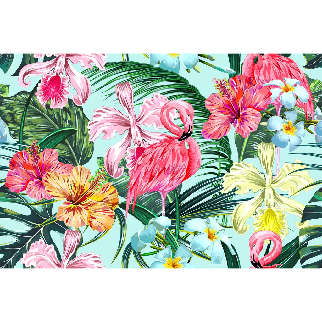A.S. Création Leinwandbild »Flamingo Art«, Blumen, (1 St.)
