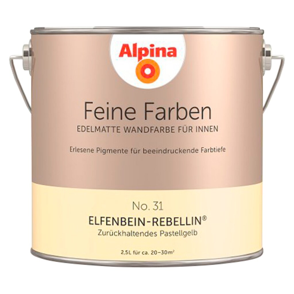 Alpina Wand- und Deckenfarbe »Feine Farben No. 31 Elfenbein-Rebellin®«
