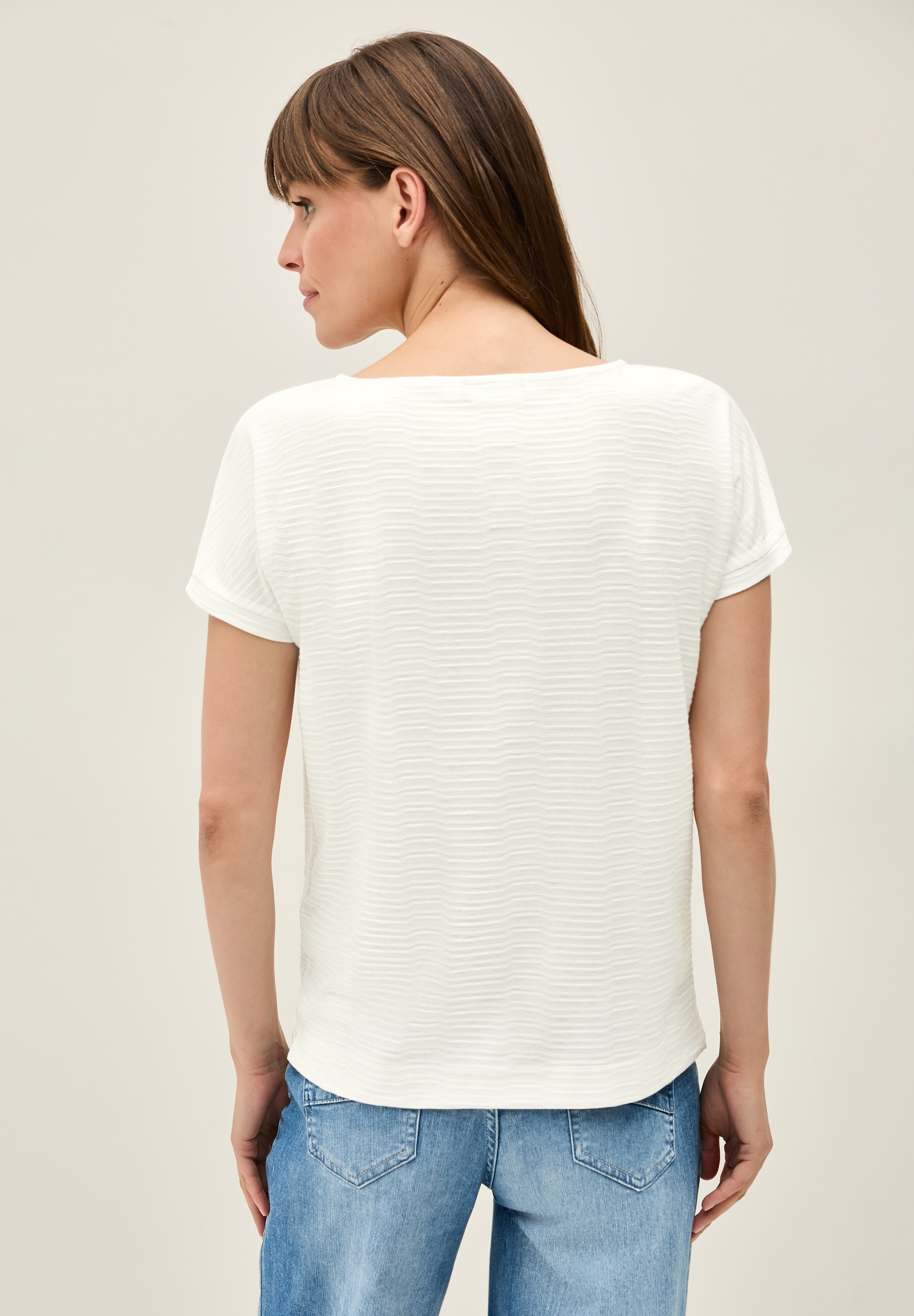 Cecil T-Shirt, aus elastischem Materialmix günstig online kaufen