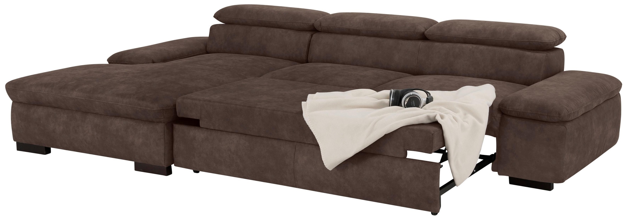 Home affaire Ecksofa »Alberto L-Form«, mit Kopfteilverstellung, wahlweise mit Bettfunktion