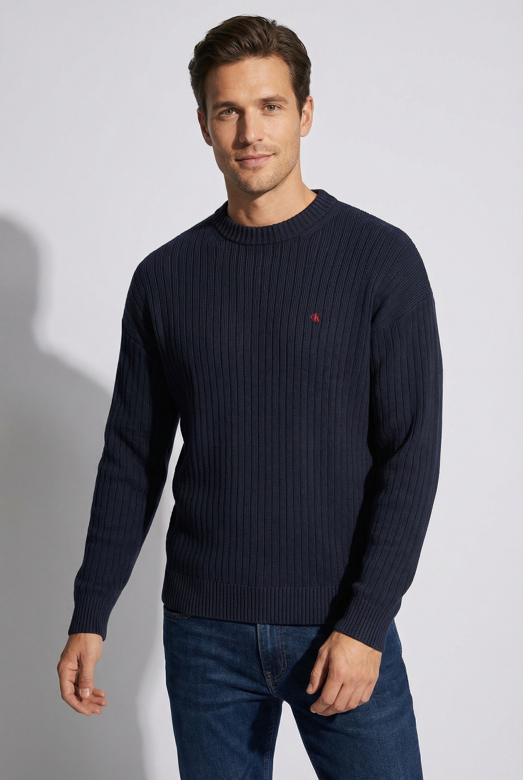 Calvin Klein Jeans Strickpullover Rundhalsausschnitt, Regular Fit günstig online kaufen
