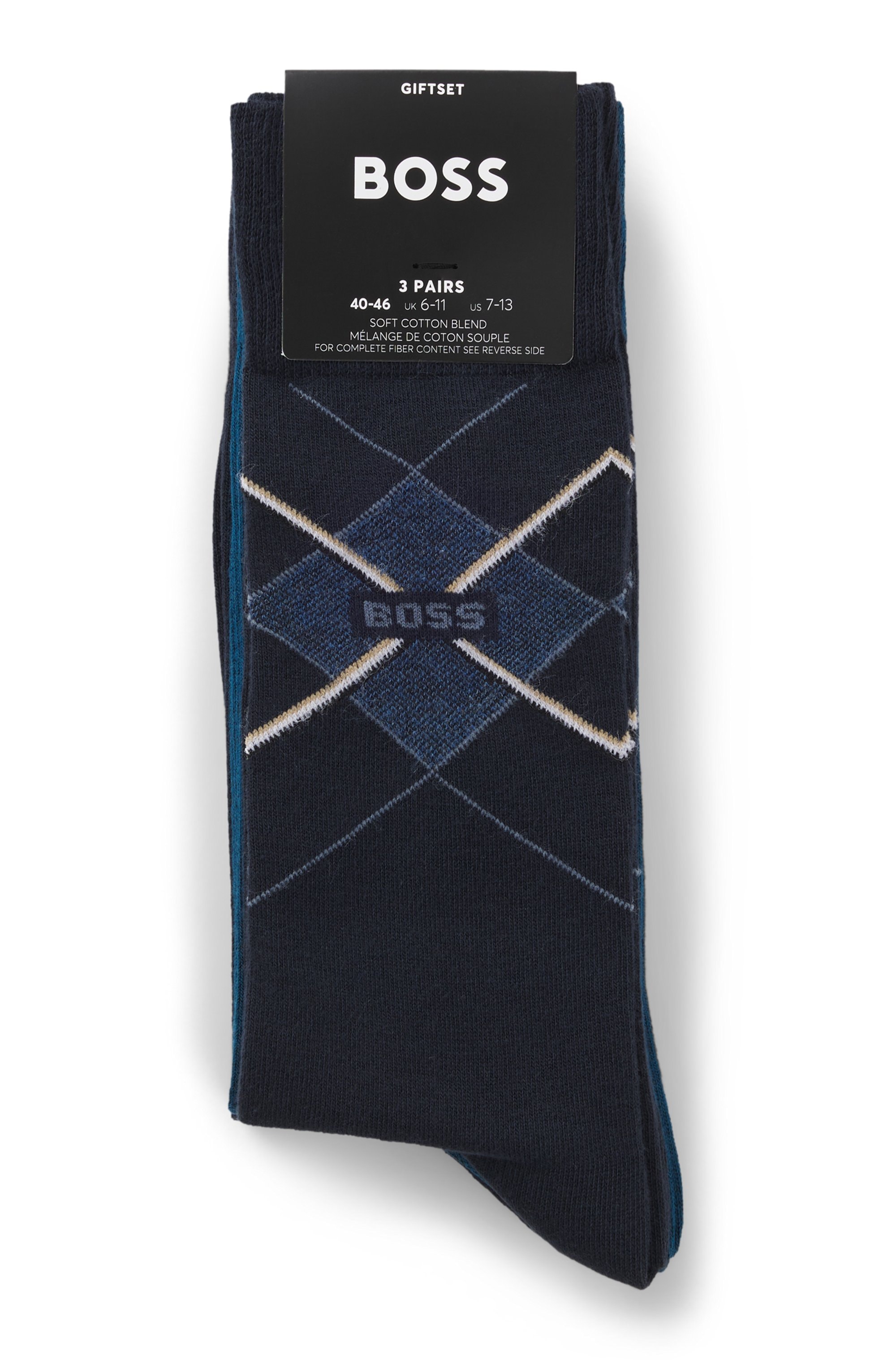BOSS Socken »3PRSGiftset ArgyleCC« 3 Paar tlg. Geschenk-Set, Baumwoll-Mix