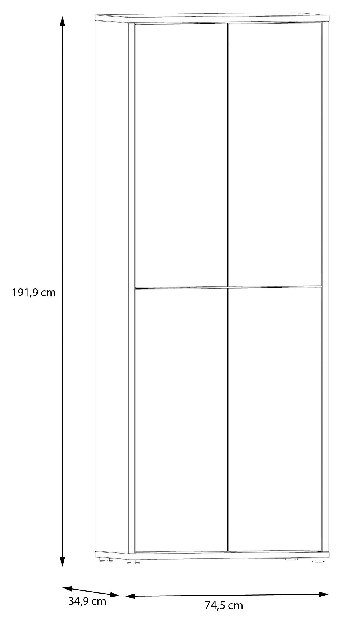 FORTE Schuhschrank »Alice Springs«, (B/H/T 74,5/191,9/34,9 cm), Stauraumschrank, Mehrzweckschrank, Breite 74,5 cm, mit 8 Böden