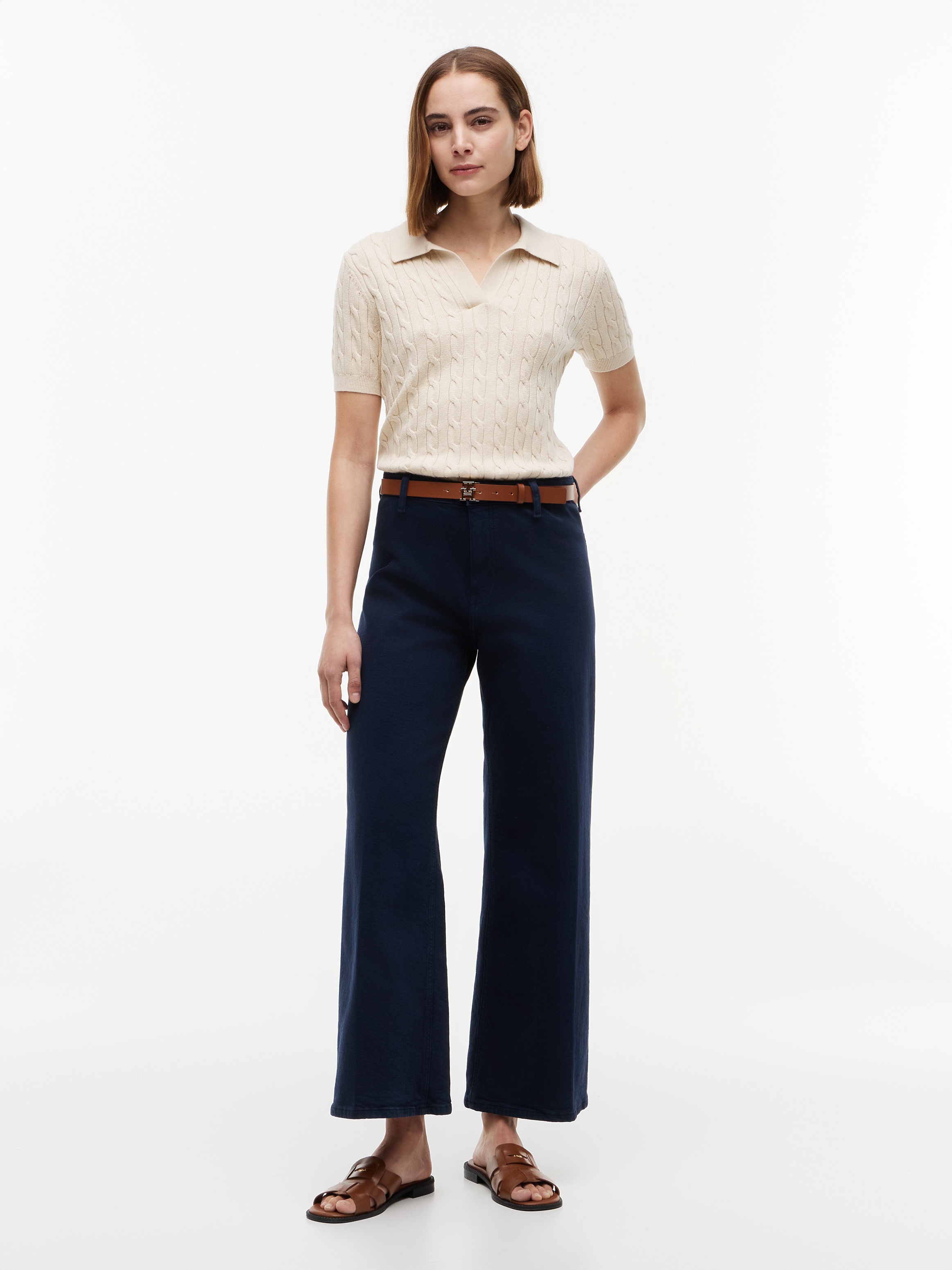 Tommy Hilfiger High-waist-Jeans »WIDE LEG WASHED CLR HW ANKLE« Baumwollmischung, lässig geschnitten, knöchellang