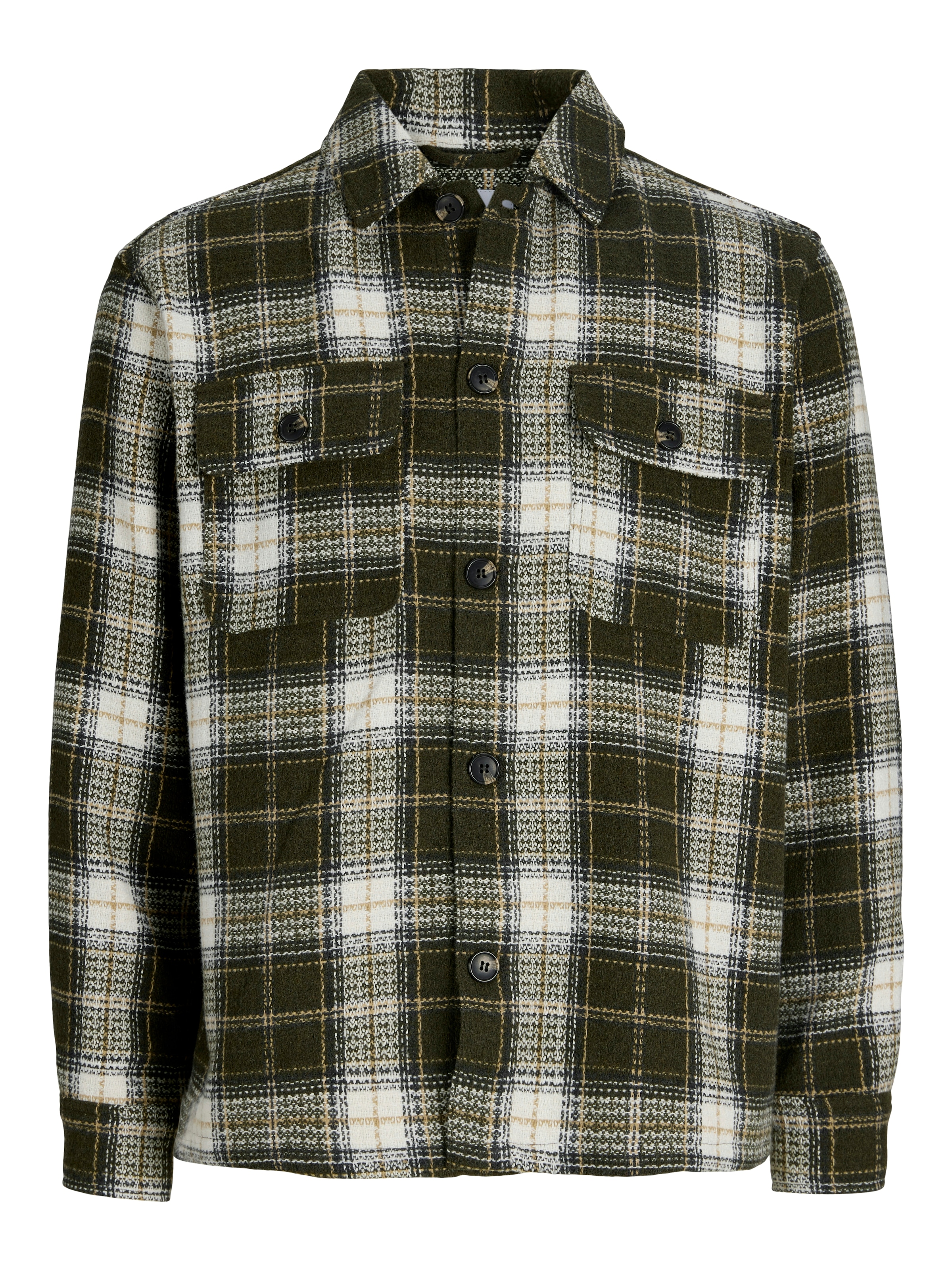 Jack & Jones Langarmhemd "JJEREGENT STRUCTURE OVERSHIRT LS SN" Polyester, locker geschnitten