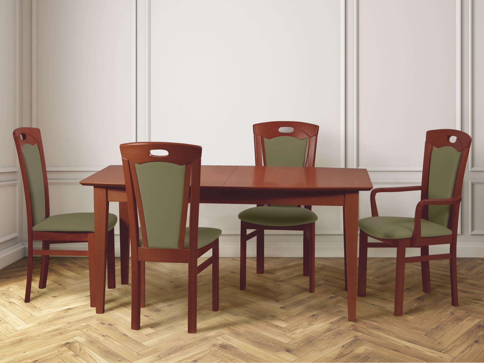 Home affaire Esszimmerstuhl »FERDI, Armlehnstuhl, Made in Italy, Massivholz«, 1 St., Feinstruktur, Bezug Feinstruktur (wasser-und fleckabweisend) oder Struktur