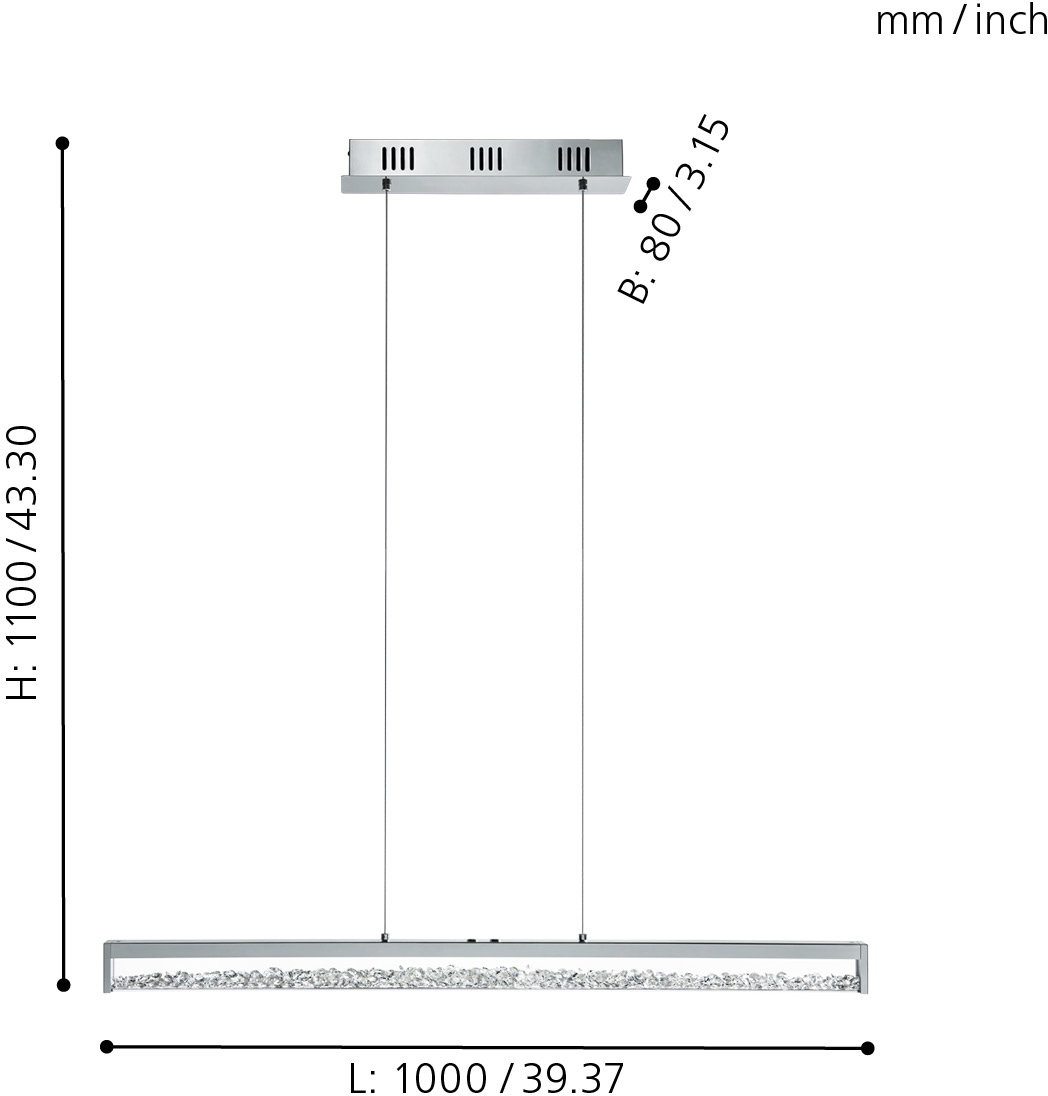 LED | flammig-flammig, 1 Hängeleuchte, BAUR EGLO 1«, »CARDITO Pendelleuchte CCT tauschbar,