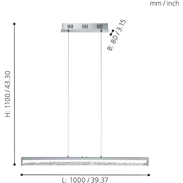 EGLO Pendelleuchte »CARDITO 1«, 1 flammig-flammig, Hängeleuchte, LED  tauschbar, CCT | BAUR