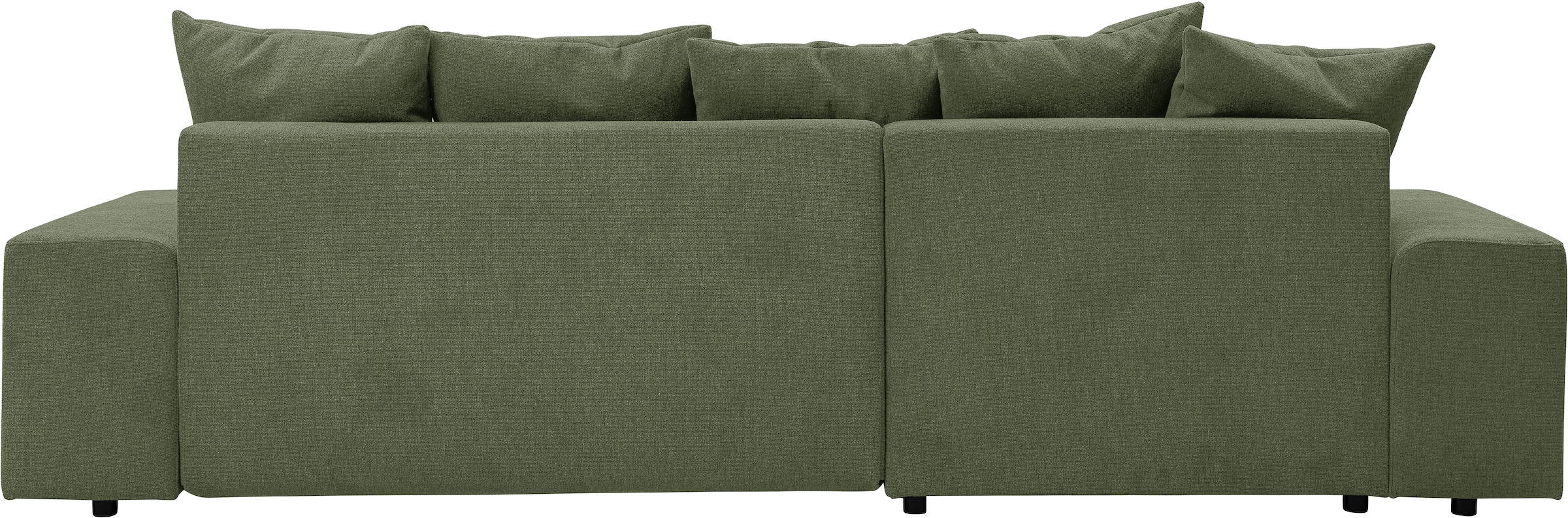 WERK2 Ecksofa »Riwa, modernes Sofa zum Kuscheln und Entspannen, Breite 300cm, L-Form«, Trendiges Ecksofa mit vielen Kissen, Schlaffunktion & Bettkasten
