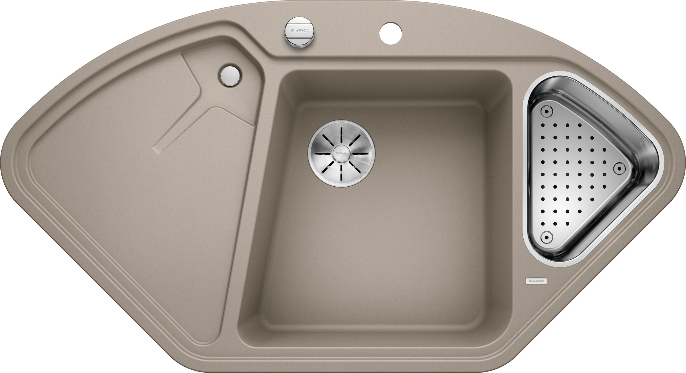 Blanco "DELTA II" aus SILGRANIT, inkl. Edelstahl Multifunktionsschale