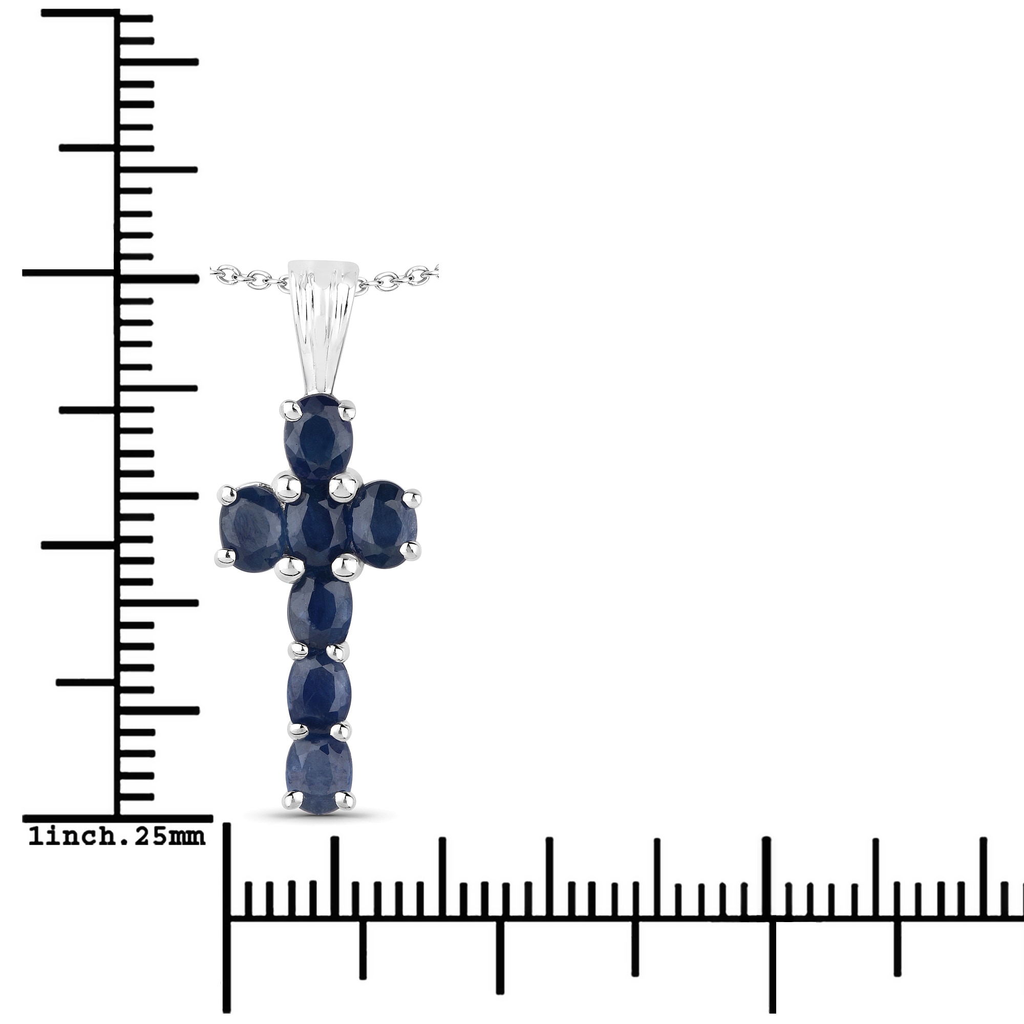 Vira Jewels Kette mit Anhänger »925-Sterling Silber rhodiniert Glänzend Saphir Blau«