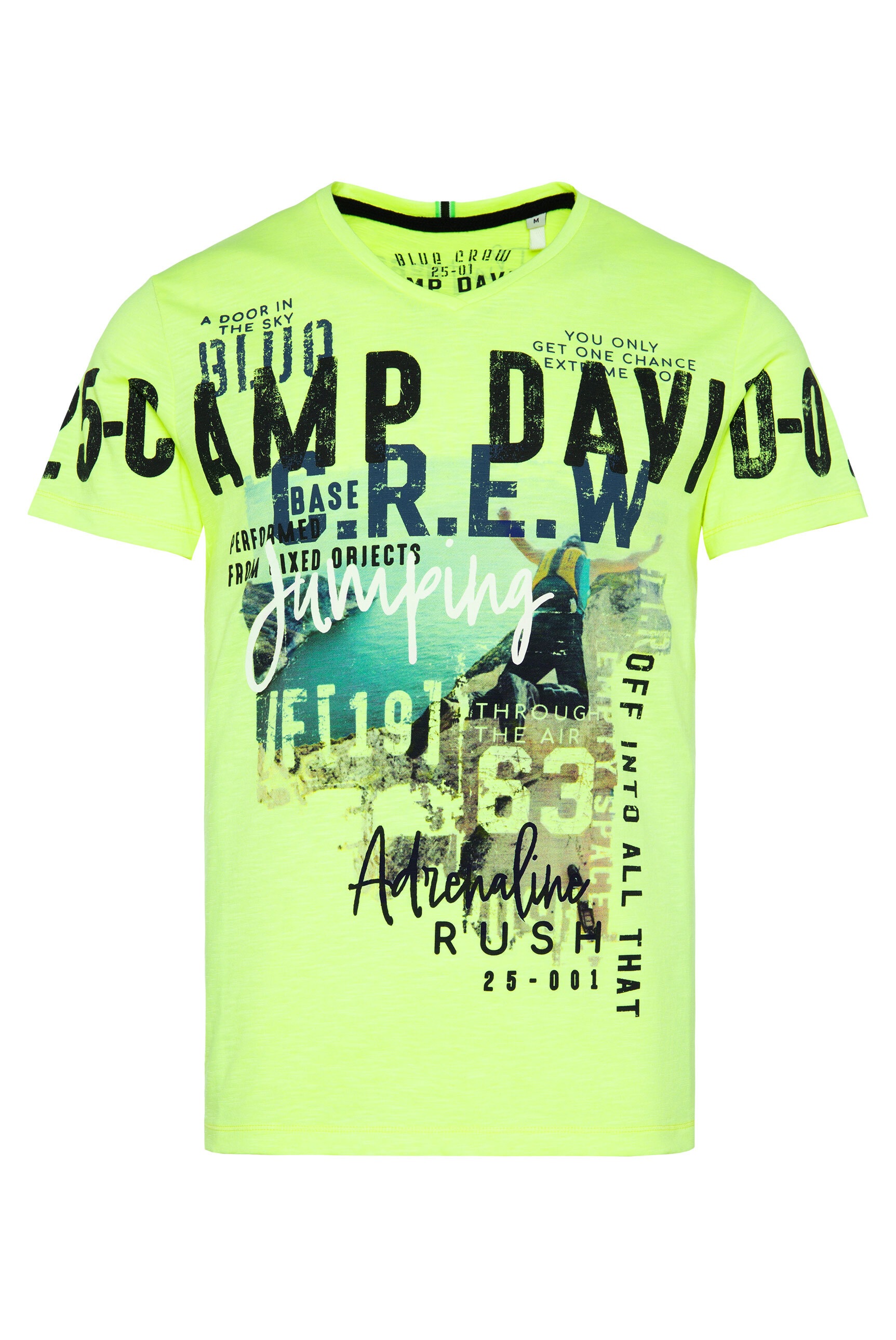 CAMP DAVID V-Shirt, mit Kontrastnähten