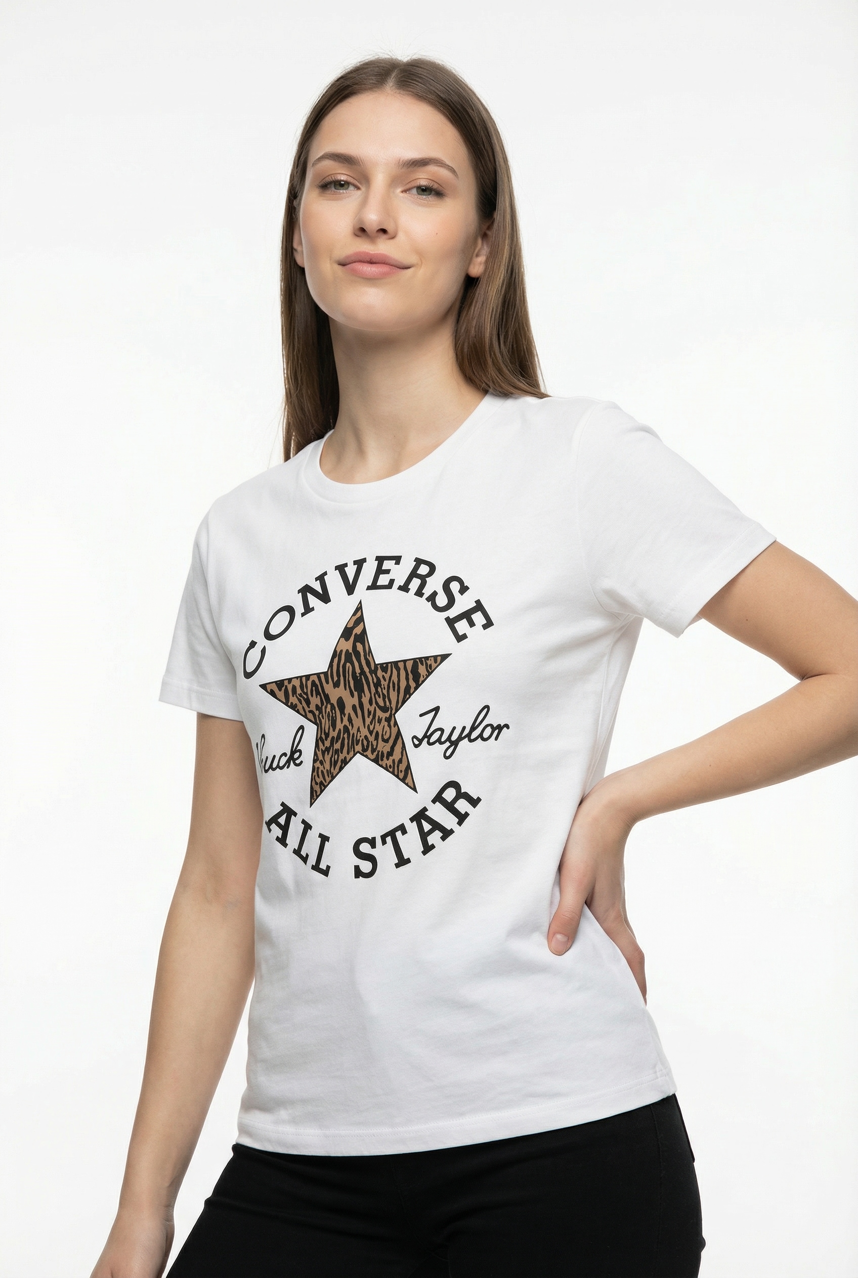 Converse T-Shirt "ANIMAL PRINT INFILL TEE" Kurzarmdesign, aus Baumwolle, in den Größen XS bis XXL