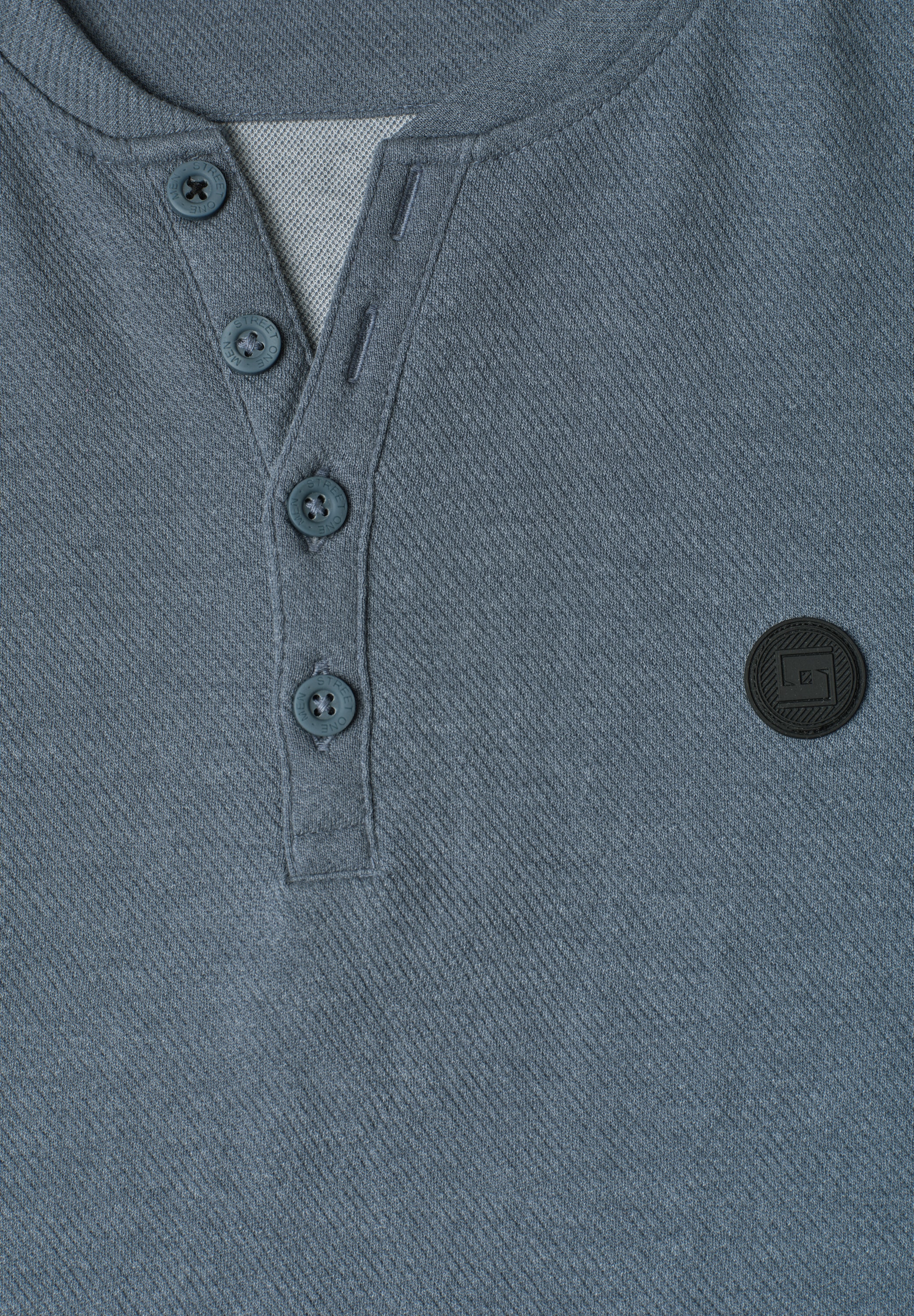 STREET ONE MEN Langarmshirt im Melange Look