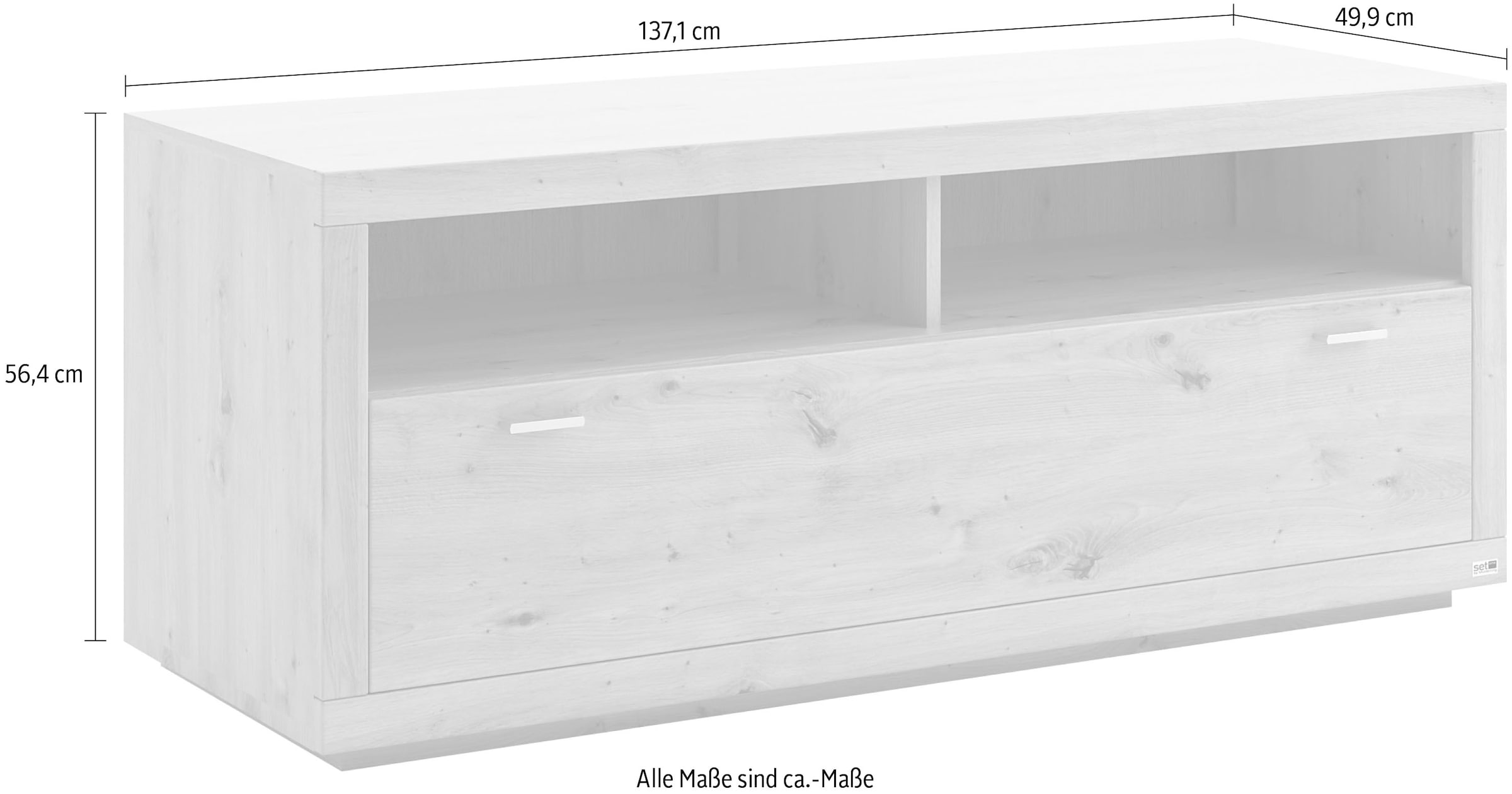 set one by Musterring Lowboard »Chandler«, In 2 Breiten erhähltich, Eiche  Artisan, mit 2 offenen Fächern kaufen | BAUR