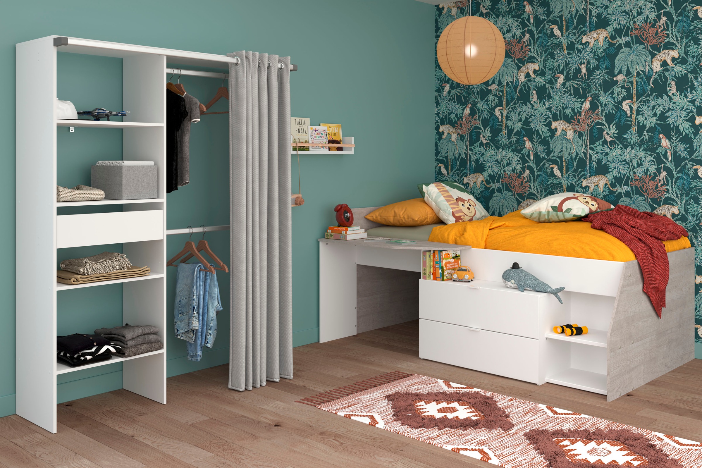 Parisot Jugendzimmer-Set »Parisot Milky 21« Set, 2-teilig, 2 tlg. inklusive Schubkastenkommode, viel Stauraum, Ablagefläche Liegefläche