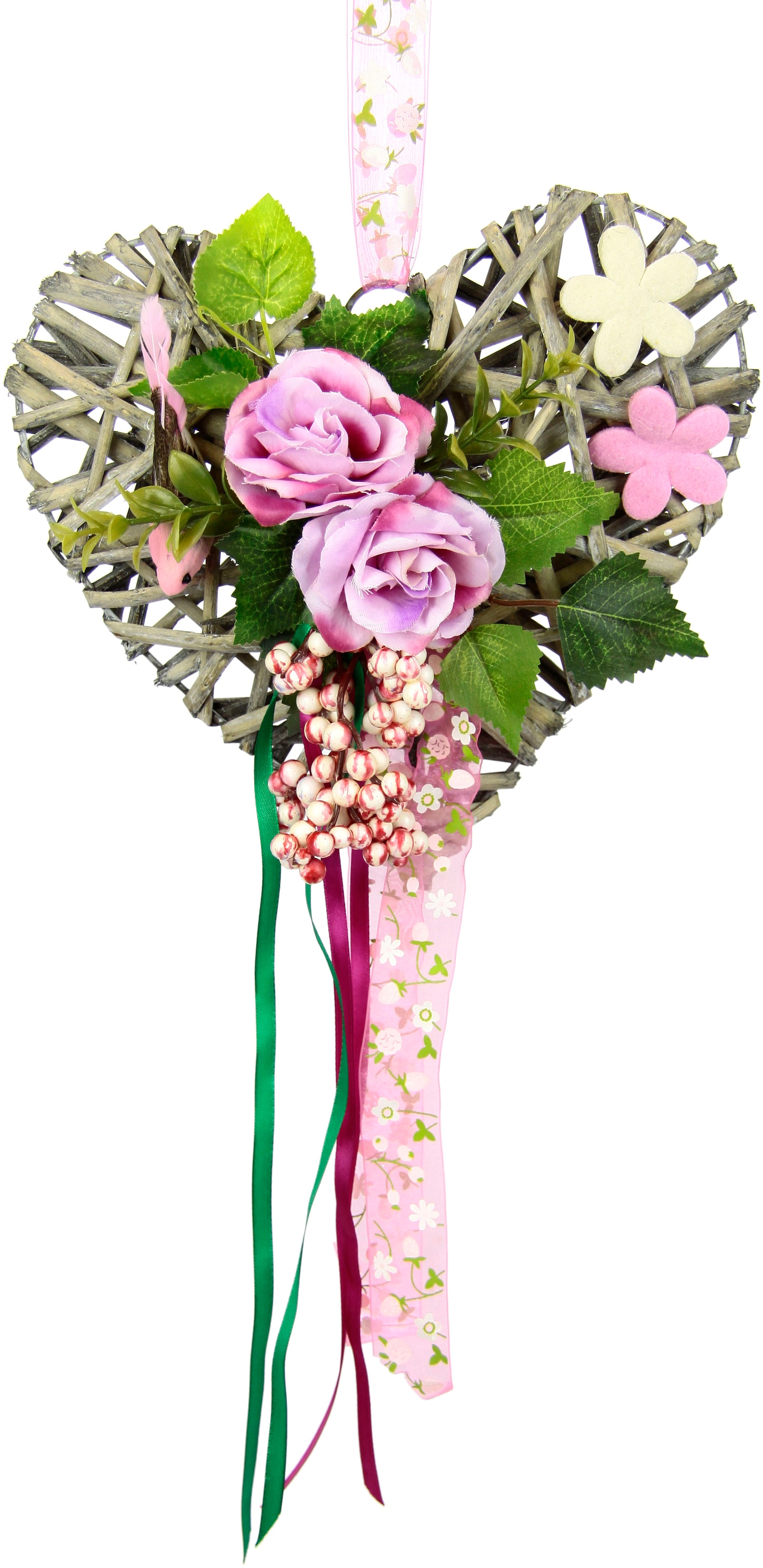 I.GE.A. Dekofigur "Herz aus Holz" rosa
