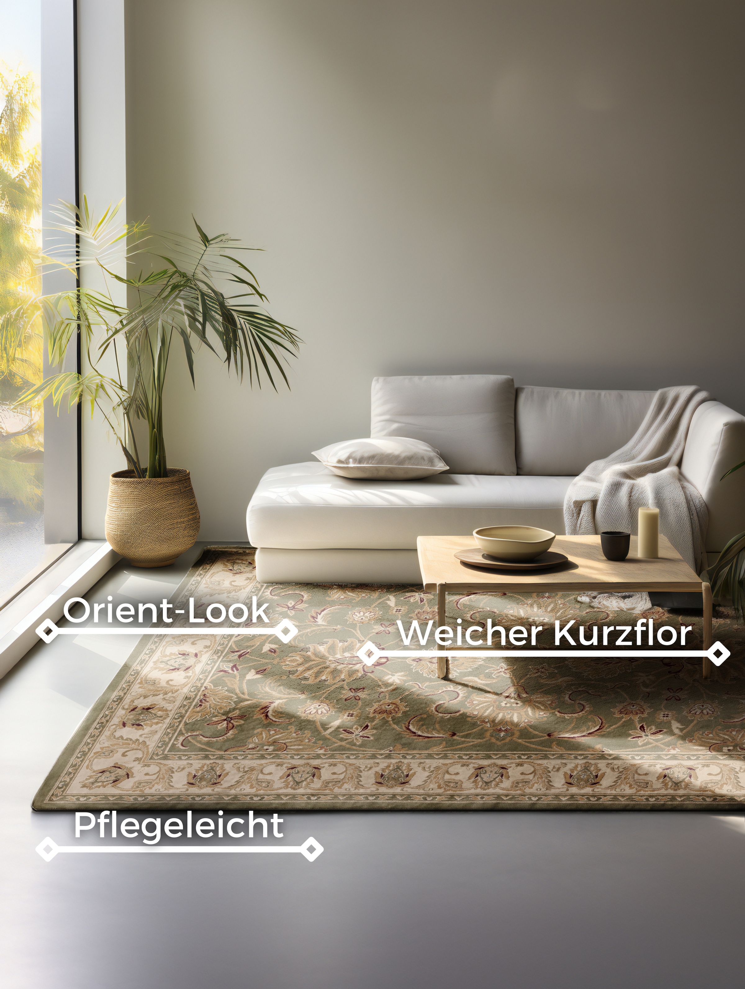 NOURISTAN Teppich »Harirud«, rechteckig, 8 mm Höhe, Orient Optik, strapazierfähig, pflegeleicht, robust