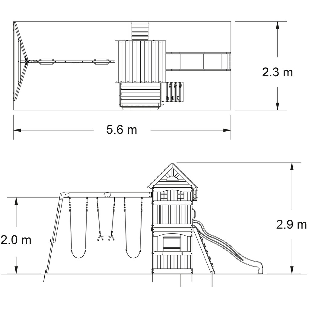 Backyard Discovery Spielturm »Atlantic«, BxTxH: 551x236x285 cm