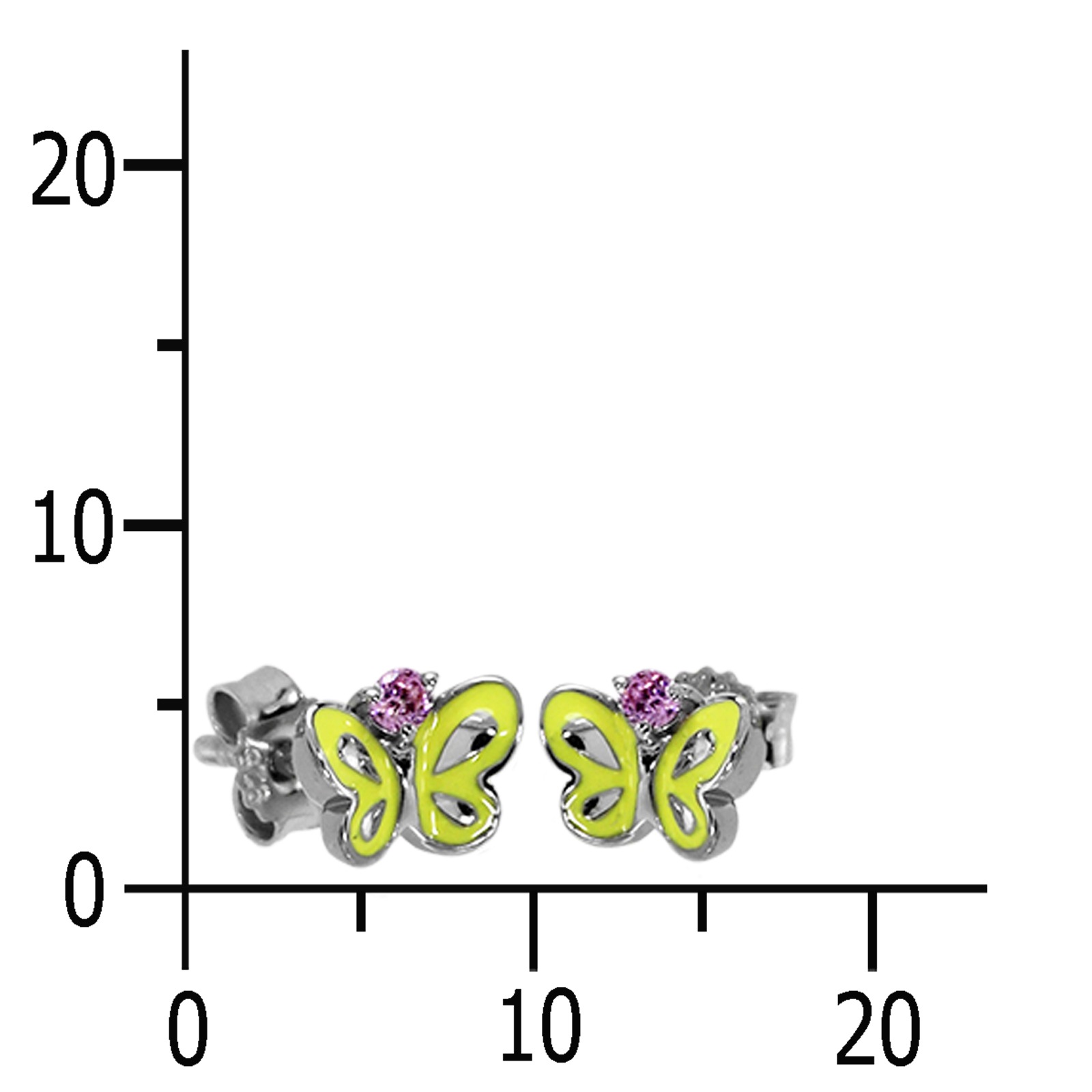 Paar Ohrstecker OSTSEE-SCHMUCK "- Schmetterling - Silber 925/000 - Zirkonia" Gr. 7, silber (silber 925, silberfarben, weiß), Ohrringe, Damen, Silber 925 (Sterlingsilber) 4