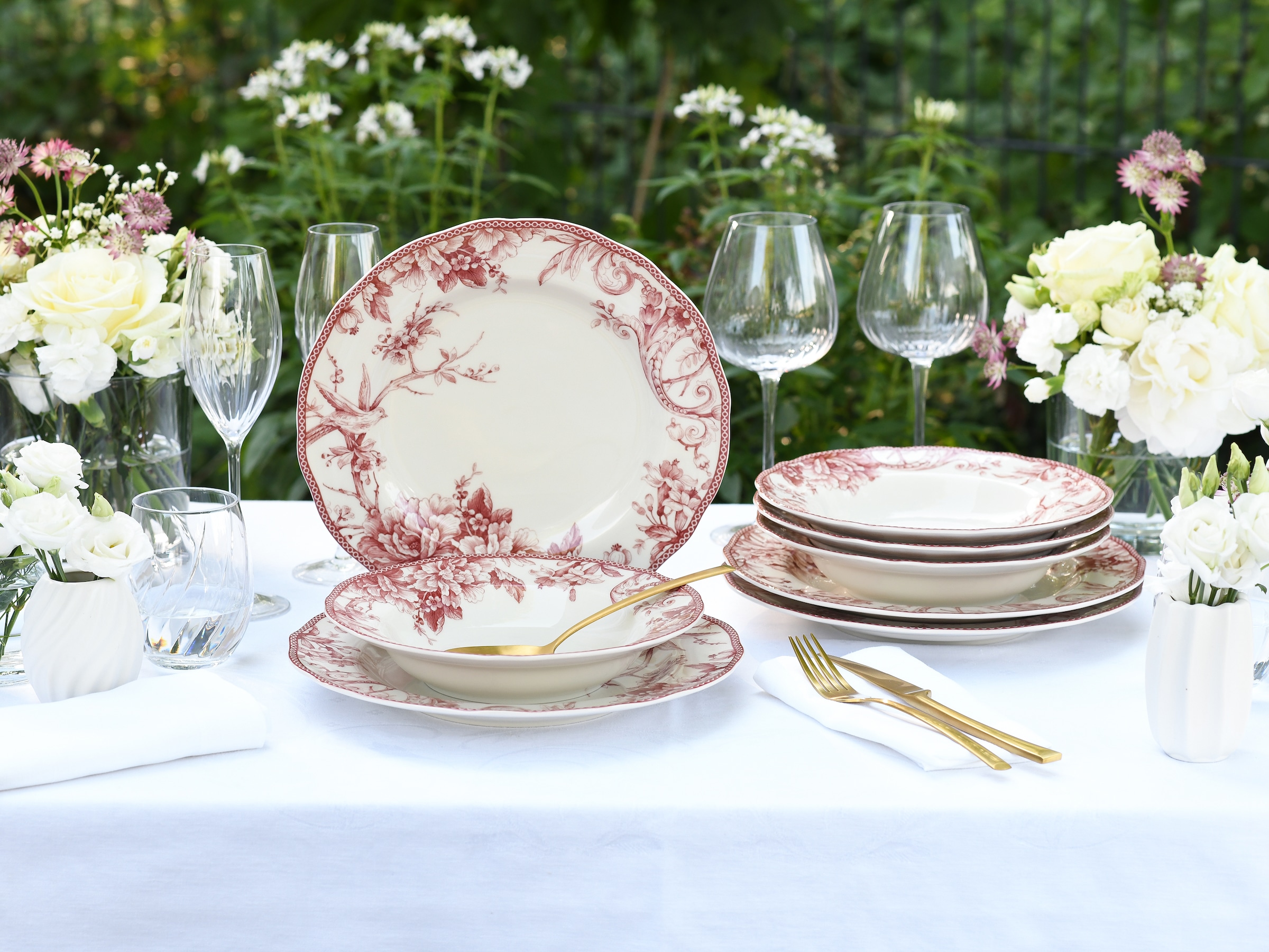 CreaTable Tafelservice »Adelaide, Service 8-tlg.« Teller Set, Nostalgischer Vintage Dekor, Elegante Form