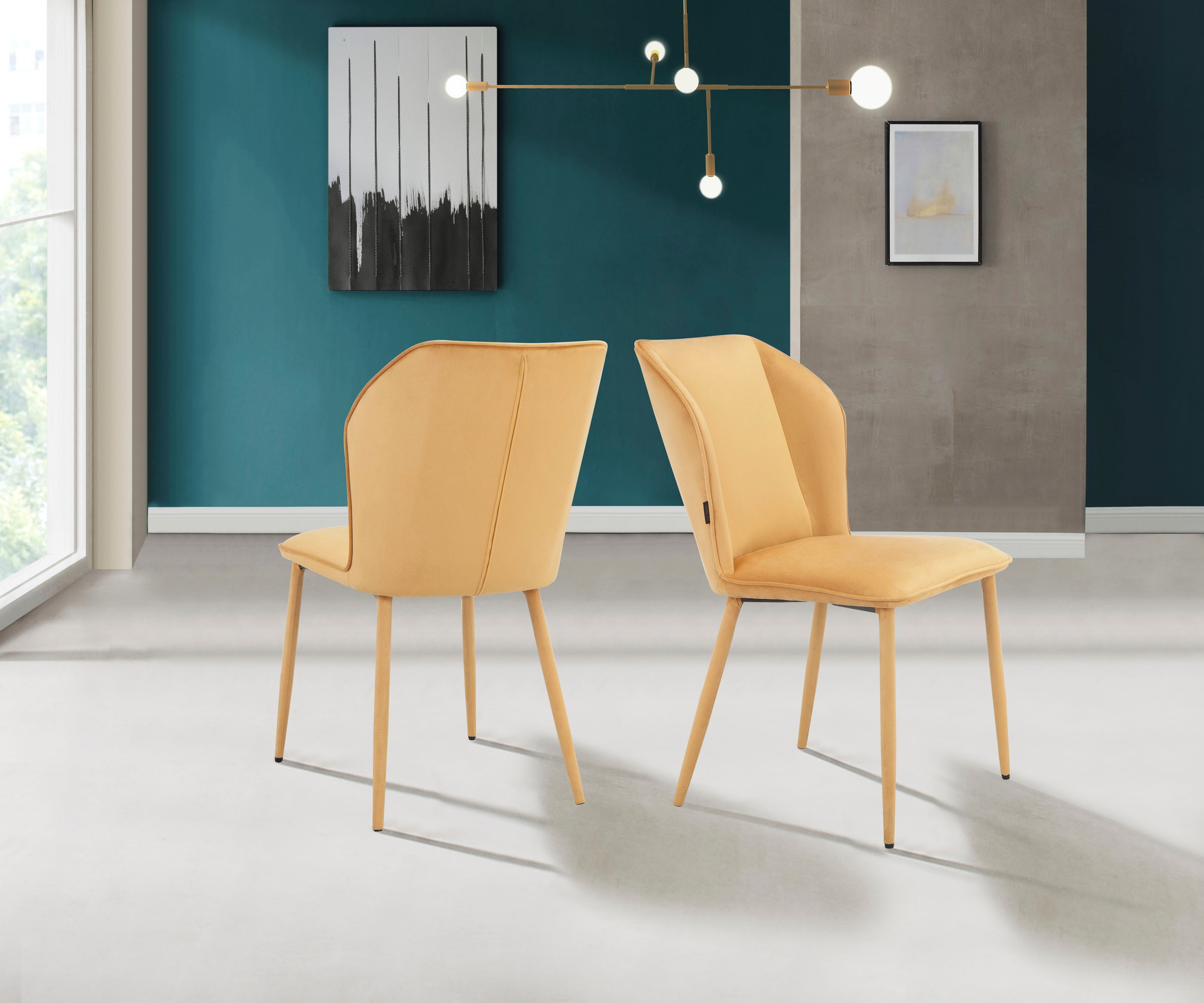 OTTO home Esszimmerstuhl "Koa" () 2 Stk.in Velourstoff, mit Sitz und Rücken günstig online kaufen