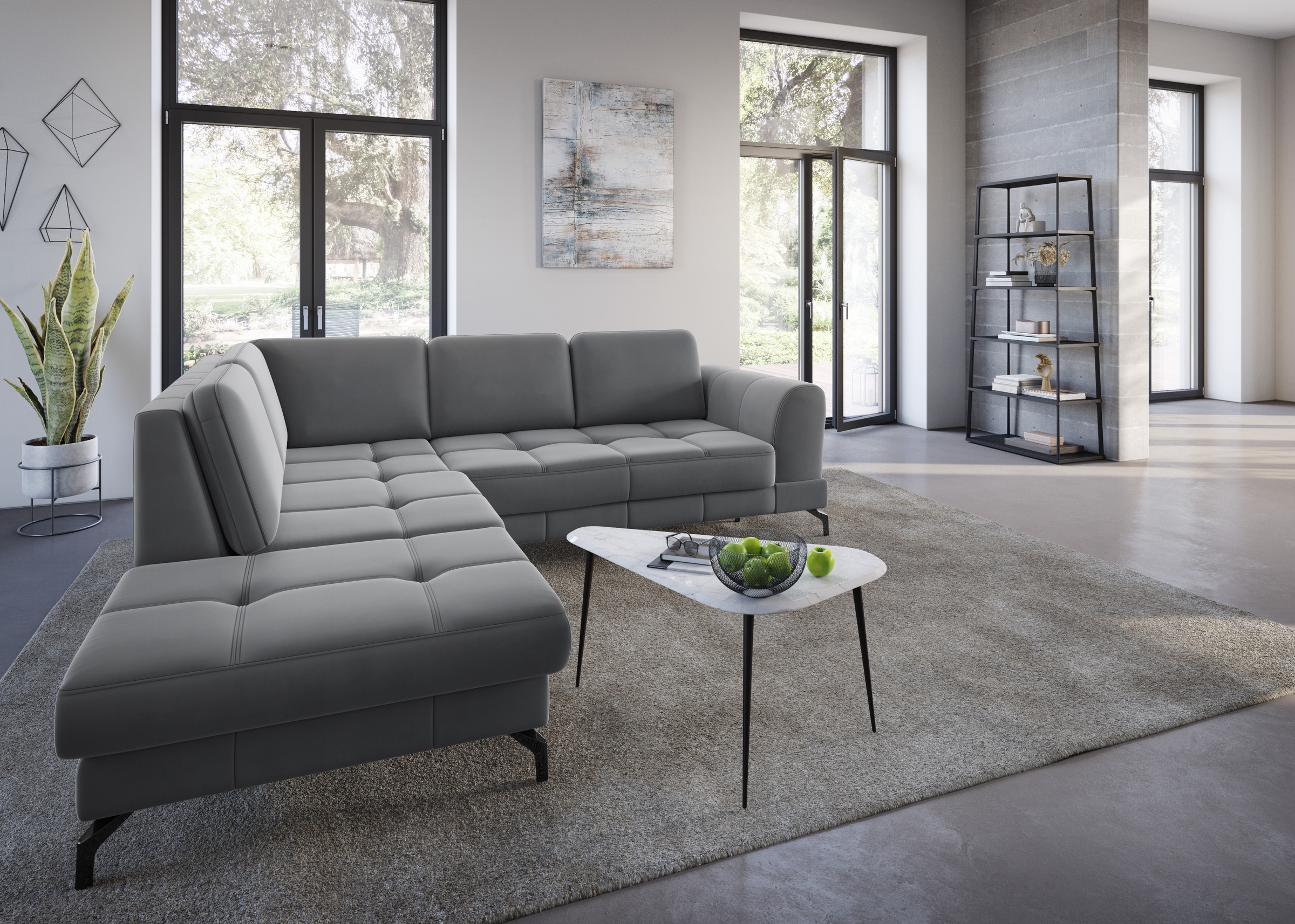 sit&more Ecksofa »Bendigo L-Form«, inklusive Sitztiefenverstellung, Bodenfreiheit 12 cm, in 2 Fußfarben