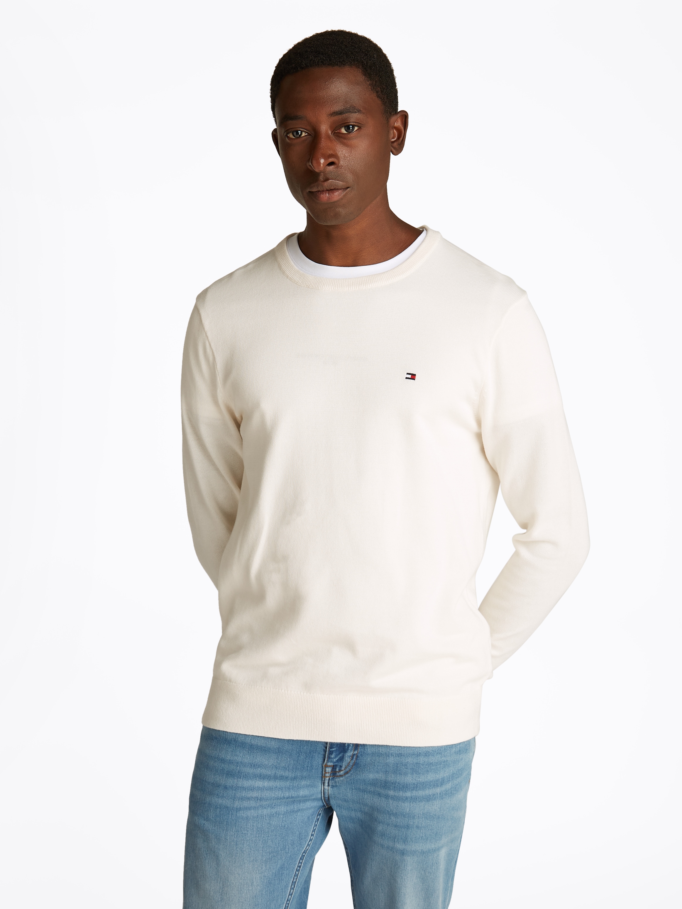 Tommy Hilfiger Rundhalspullover "ESSENTIAL COTTON CREW NECK" Crewneck Regul günstig online kaufen