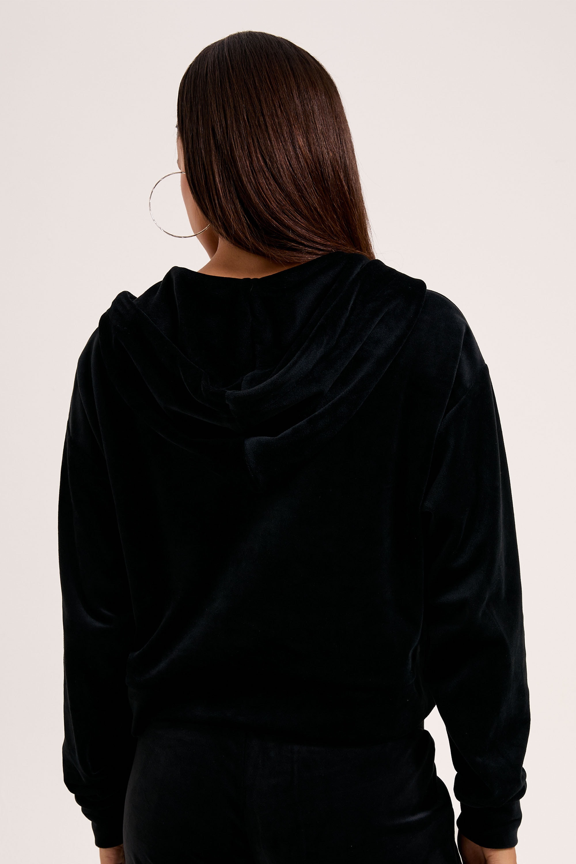 Juicy Couture Kapuzennickijacke »ICCLE DIAMANTE OVERSIZED CROPPED HOODIE Damen« mit Kapuze