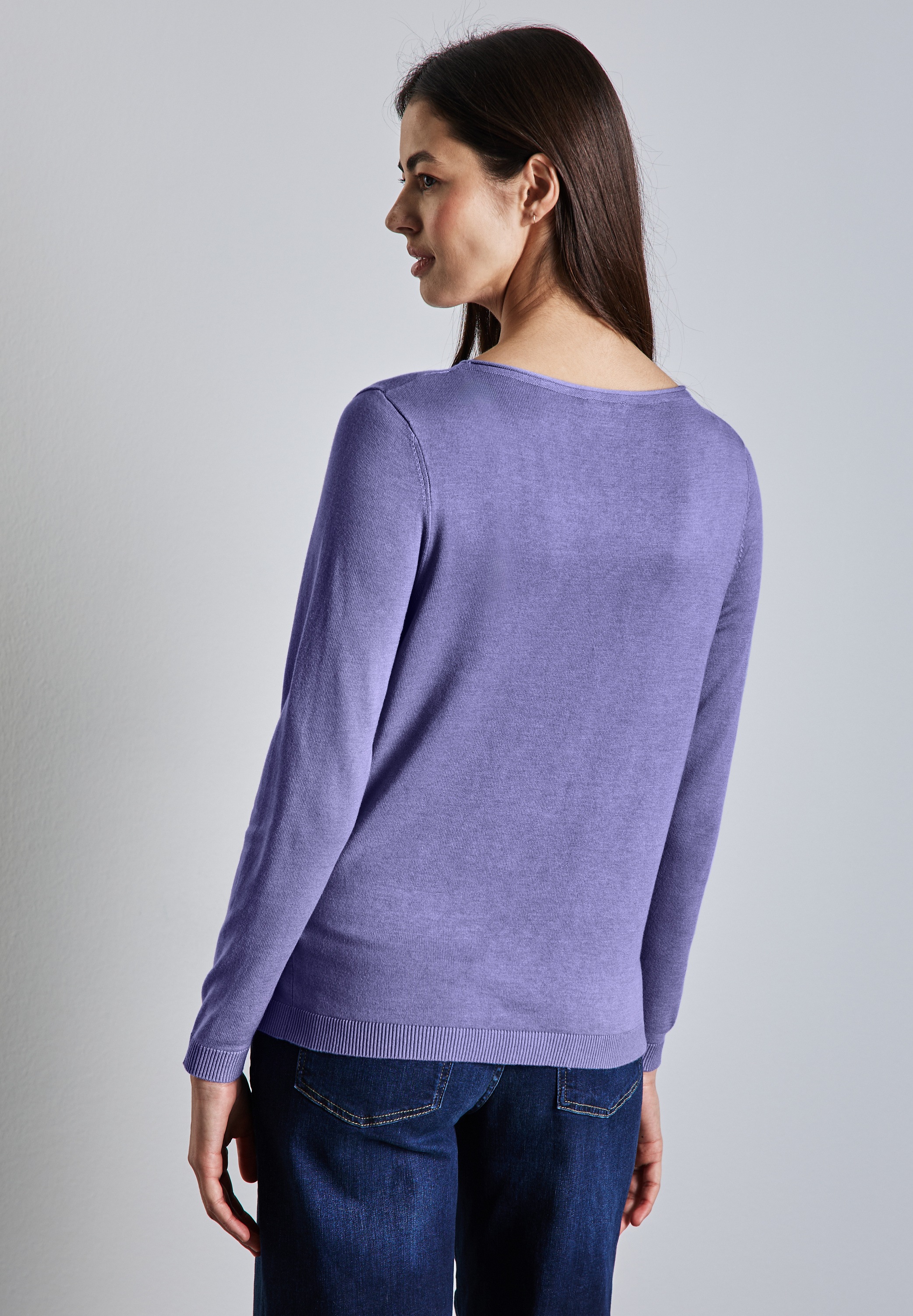 STREET ONE Strickpullover mit Rollsaum am günstig online kaufen