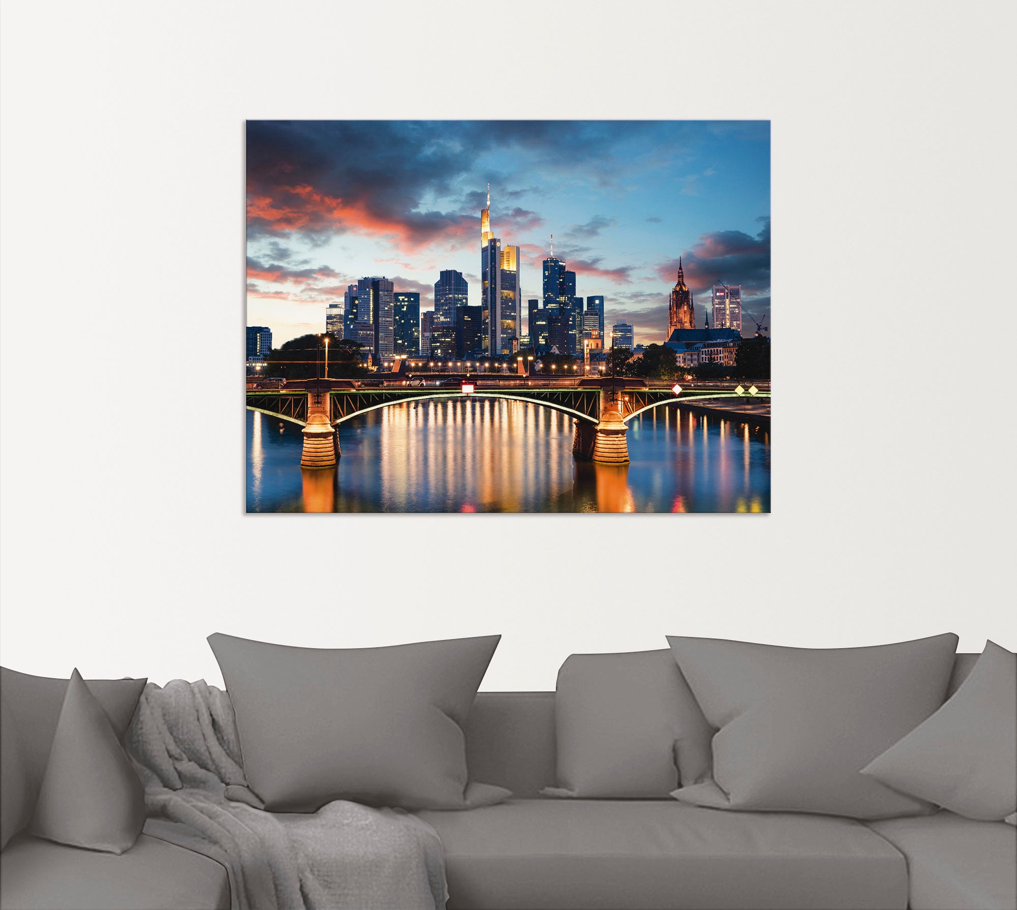 Artland Wandbild »Frankfurt am Main Skyline II«, Deutschland, (1 St.), als Alubild, Outdoorbild, Leinwandbild, Poster in verschied. Größen