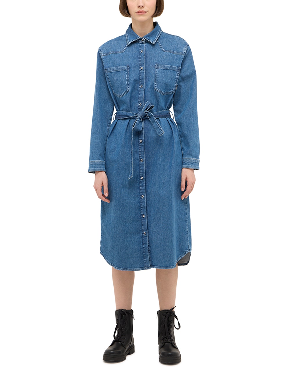 MUSTANG Maxikleid "Damen Style Camilla Denim Dress"