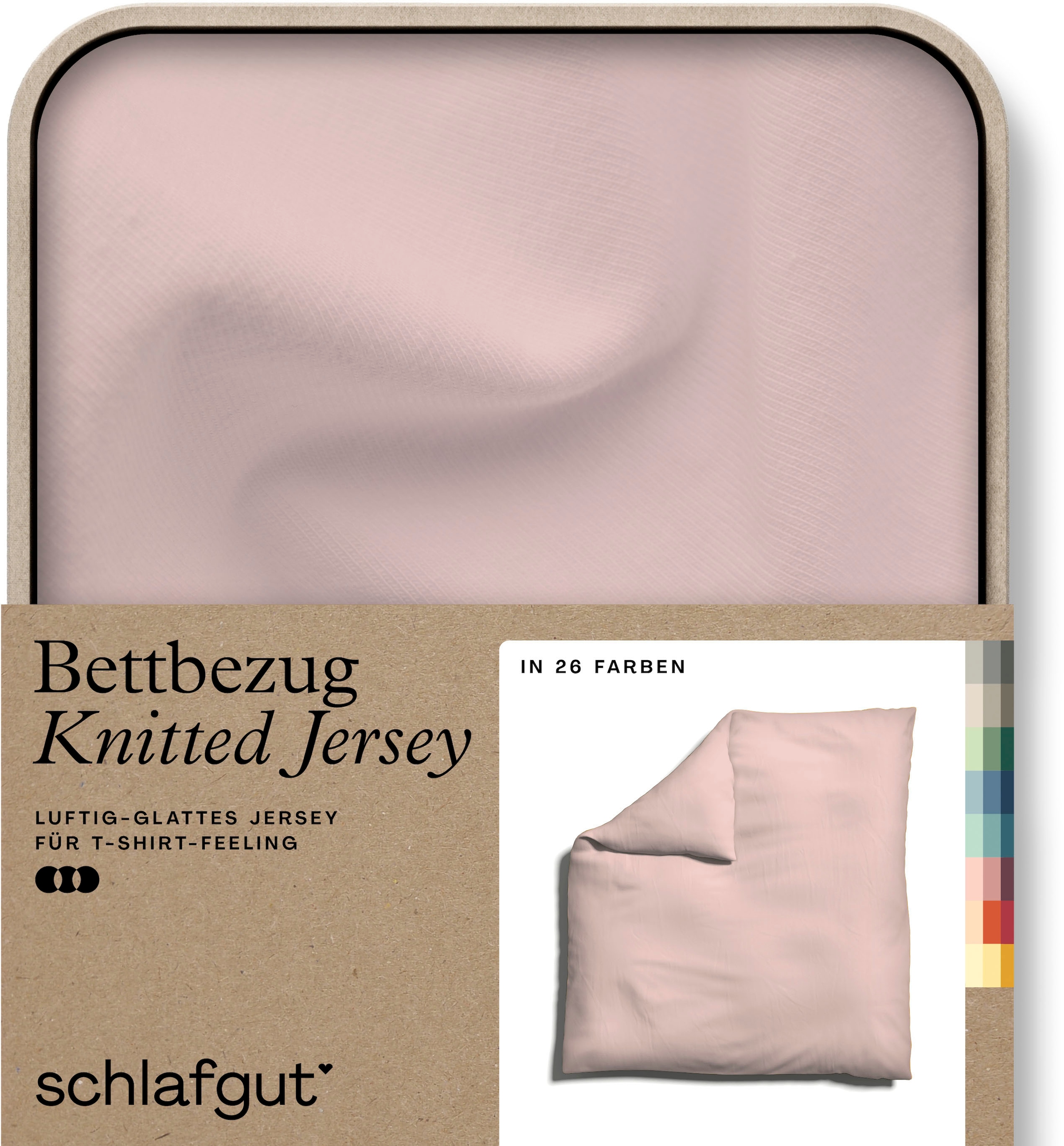 Schlafgut "Premium Bettbezug Knitted Jersey (1 St)" Ton-in-Ton Reißverschluss, Bio-Baumwolle mit Elasthan, Uni, OEKO Tex