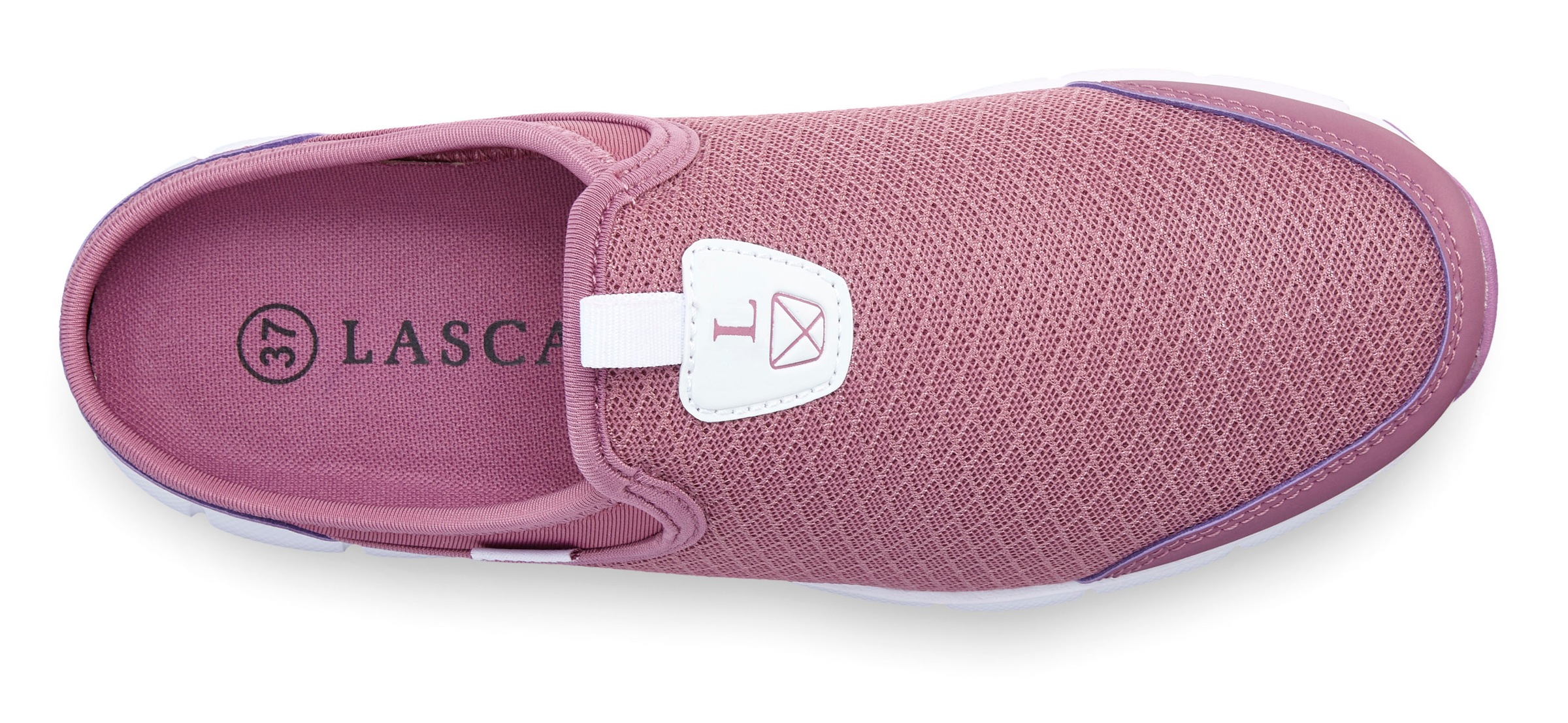 Sneaker LASCANA "Slip-On-Sneaker", Damen, Gr. 41, lila (mauve), Obermaterial: 100% Textilmaterial. Decksohle: 100% Textilmaterial. Futter: 100% Textilmaterial. Laufsohle: 100% Synthetik, unifarben, Basic, Schuhe Sneaker, Halbschuh, Freizeitschuh, Sabot, C 3